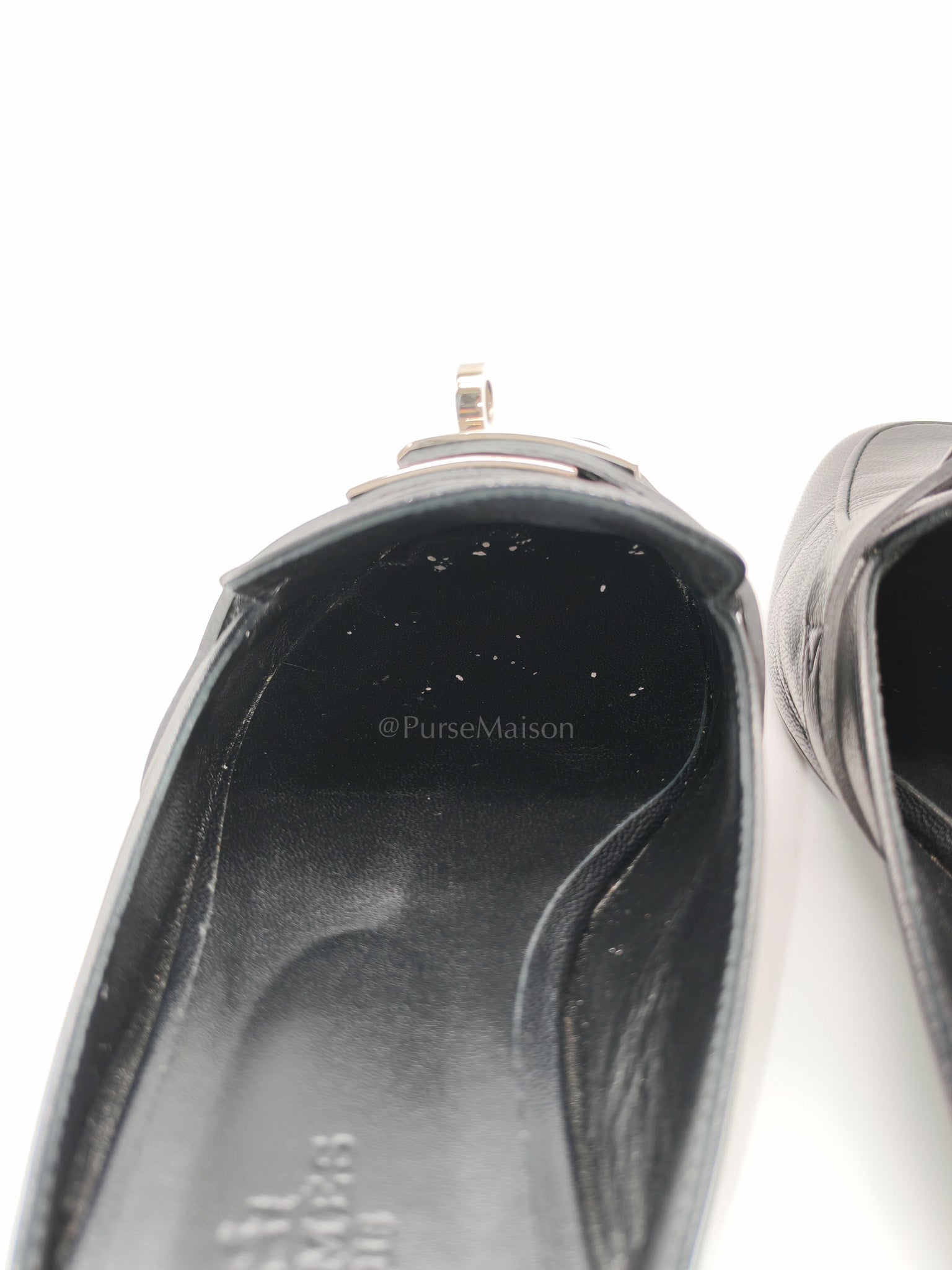 Oz Mules Black/Noir Goatskin Leather in Palladium Hardware Size 36.5 EU (24.5cm)