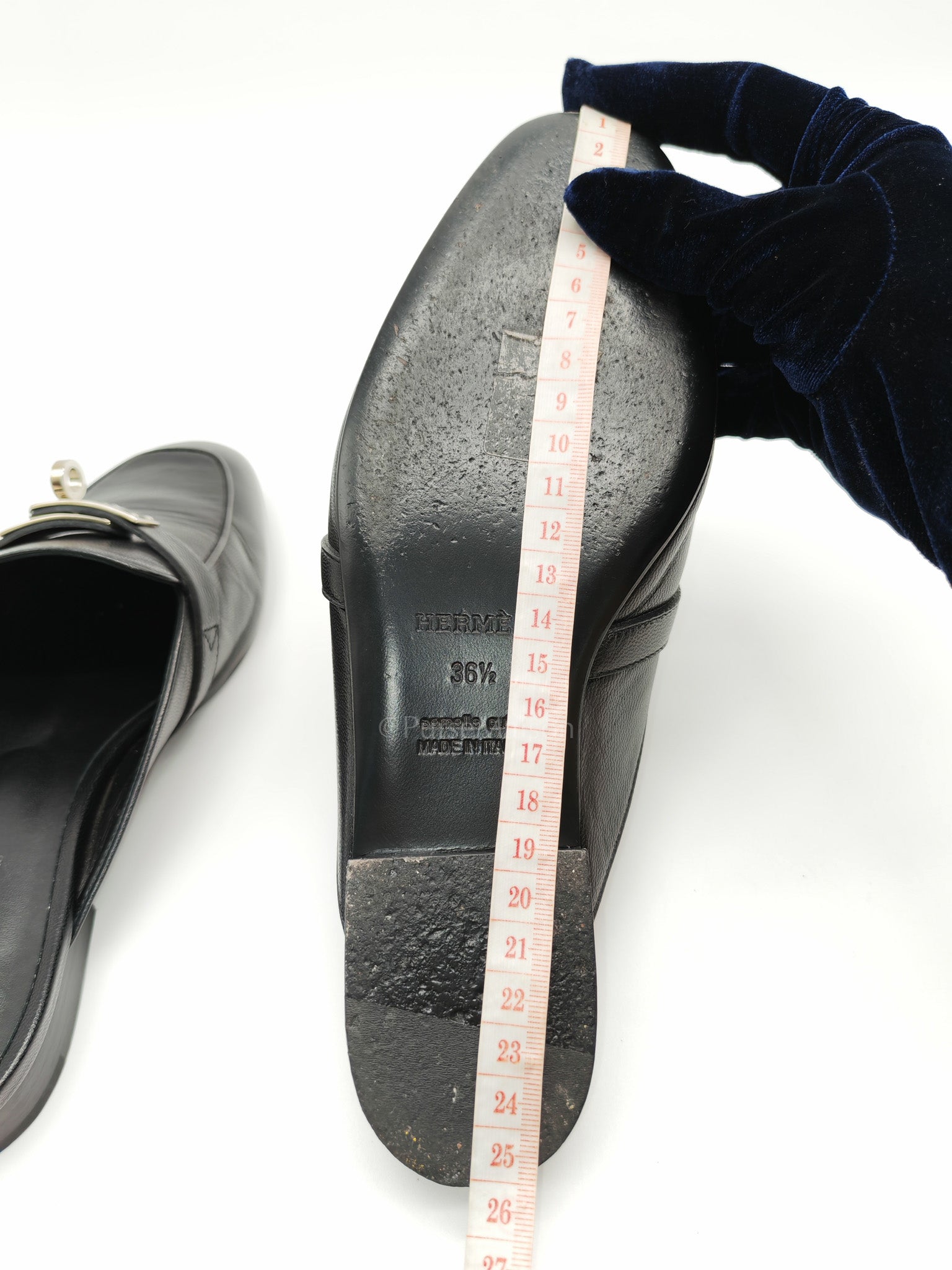 Oz Mules Black/Noir Goatskin Leather in Palladium Hardware Size 36.5 EU (24.5cm)