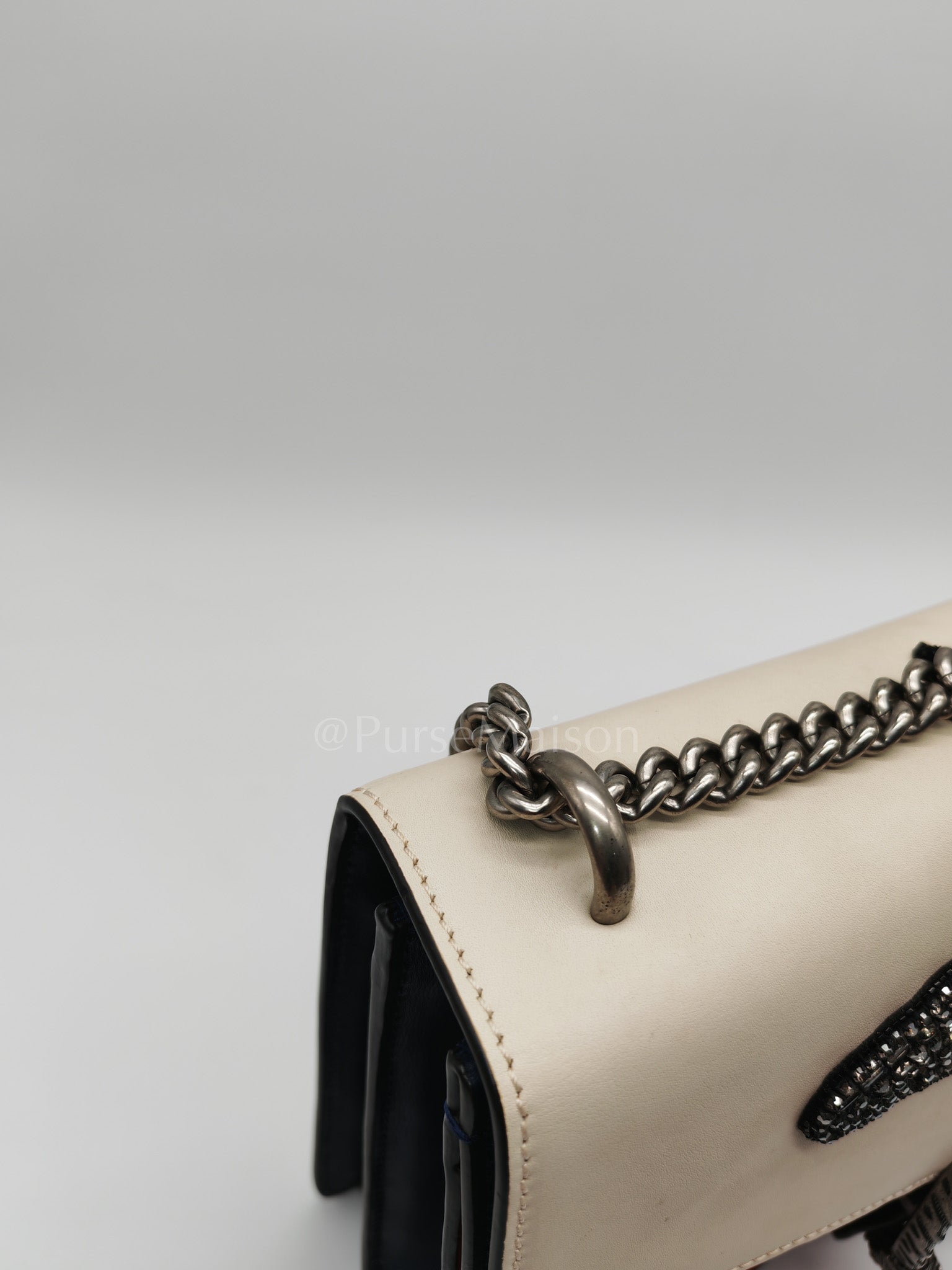 Dionysus Medium Shoulder Bag in Tricolor Prominent Embroidered Bee and Ruthenium Hardware