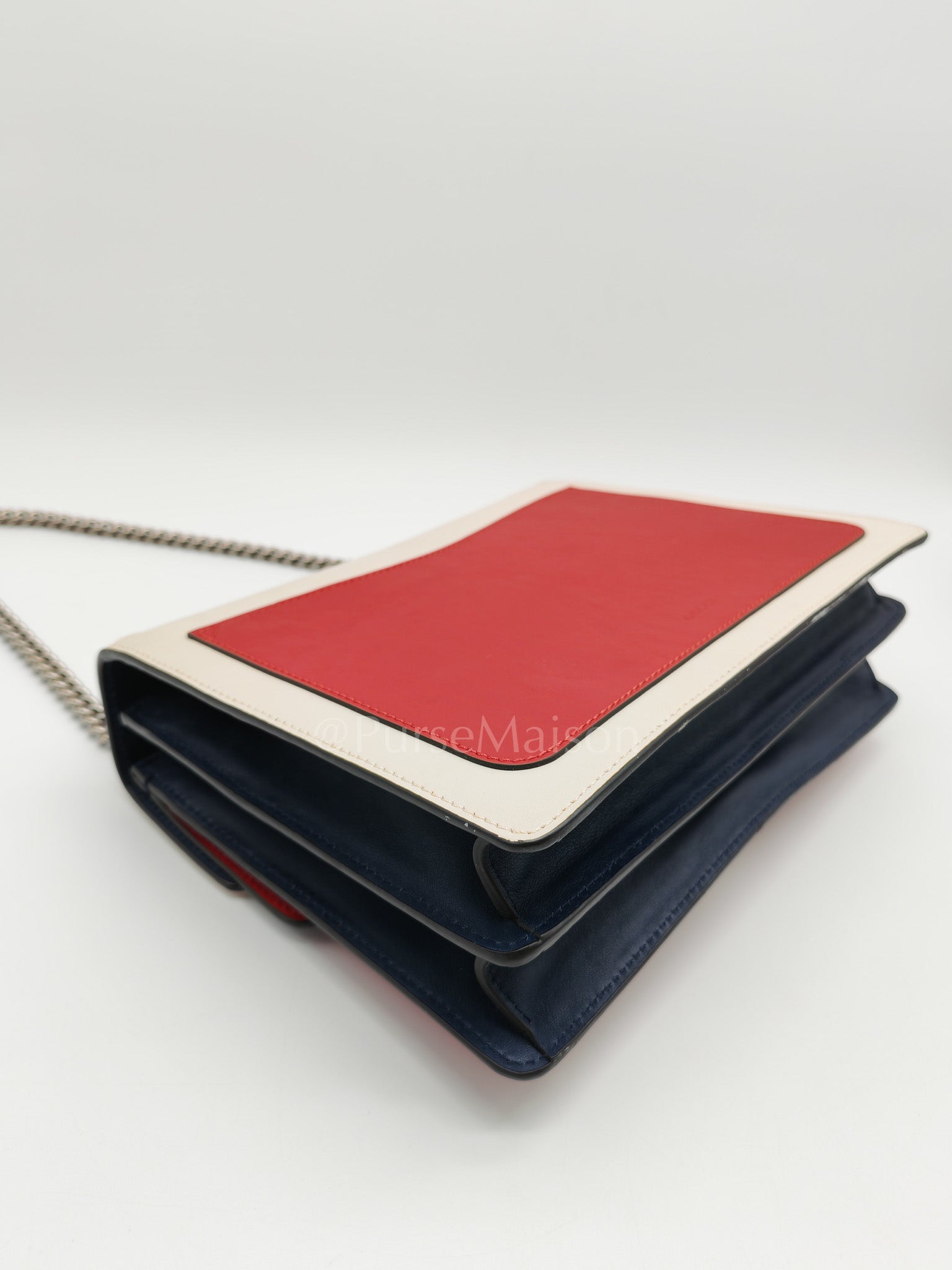 Dionysus Medium Shoulder Bag in Tricolor Prominent Embroidered Bee and Ruthenium Hardware