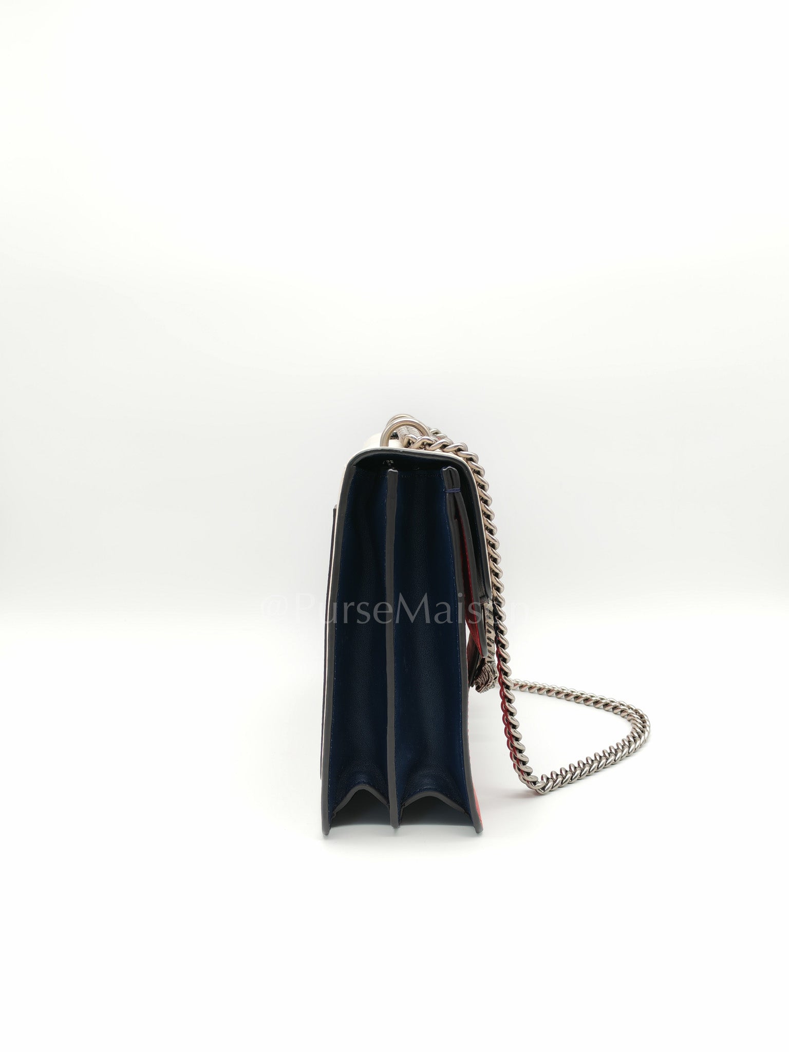 Dionysus Medium Shoulder Bag in Tricolor Prominent Embroidered Bee and Ruthenium Hardware