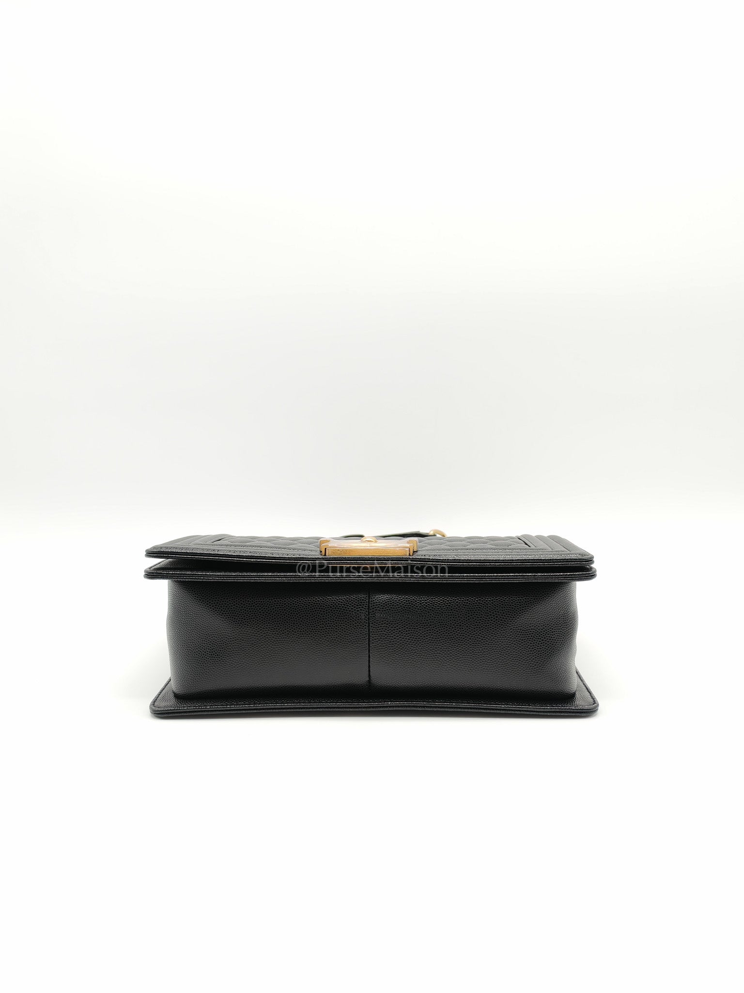 Le Boy Old Medium in Black Quilted Caviar Leather & Aged Gold Hardware Series 28