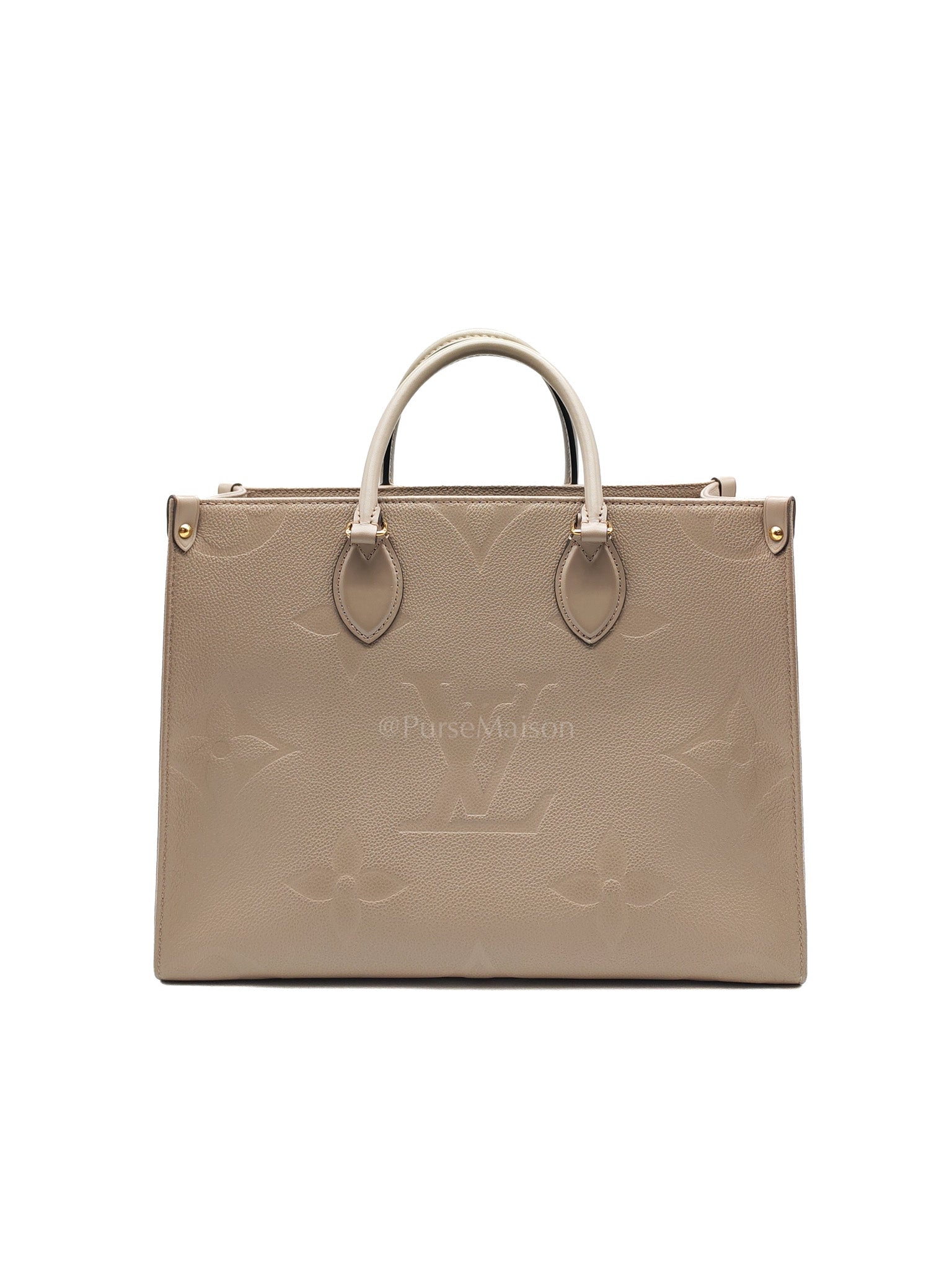 OnTheGo MM (OTG) in Beige Monogram Empriente Leather & Gold Hardware Microchip