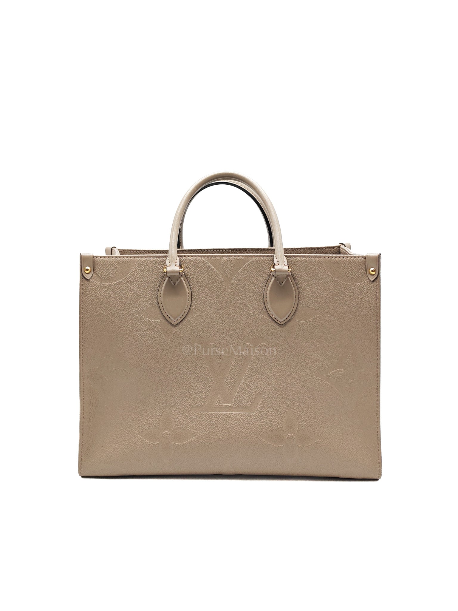 OnTheGo MM (OTG) in Beige Monogram Empriente Leather & Gold Hardware Microchip