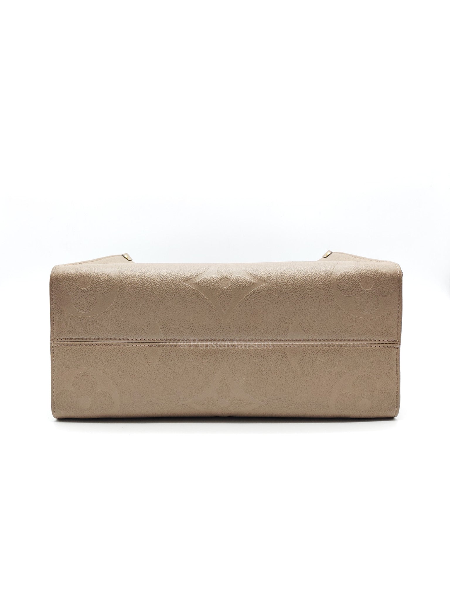 OnTheGo MM (OTG) in Beige Monogram Empriente Leather & Gold Hardware Microchip