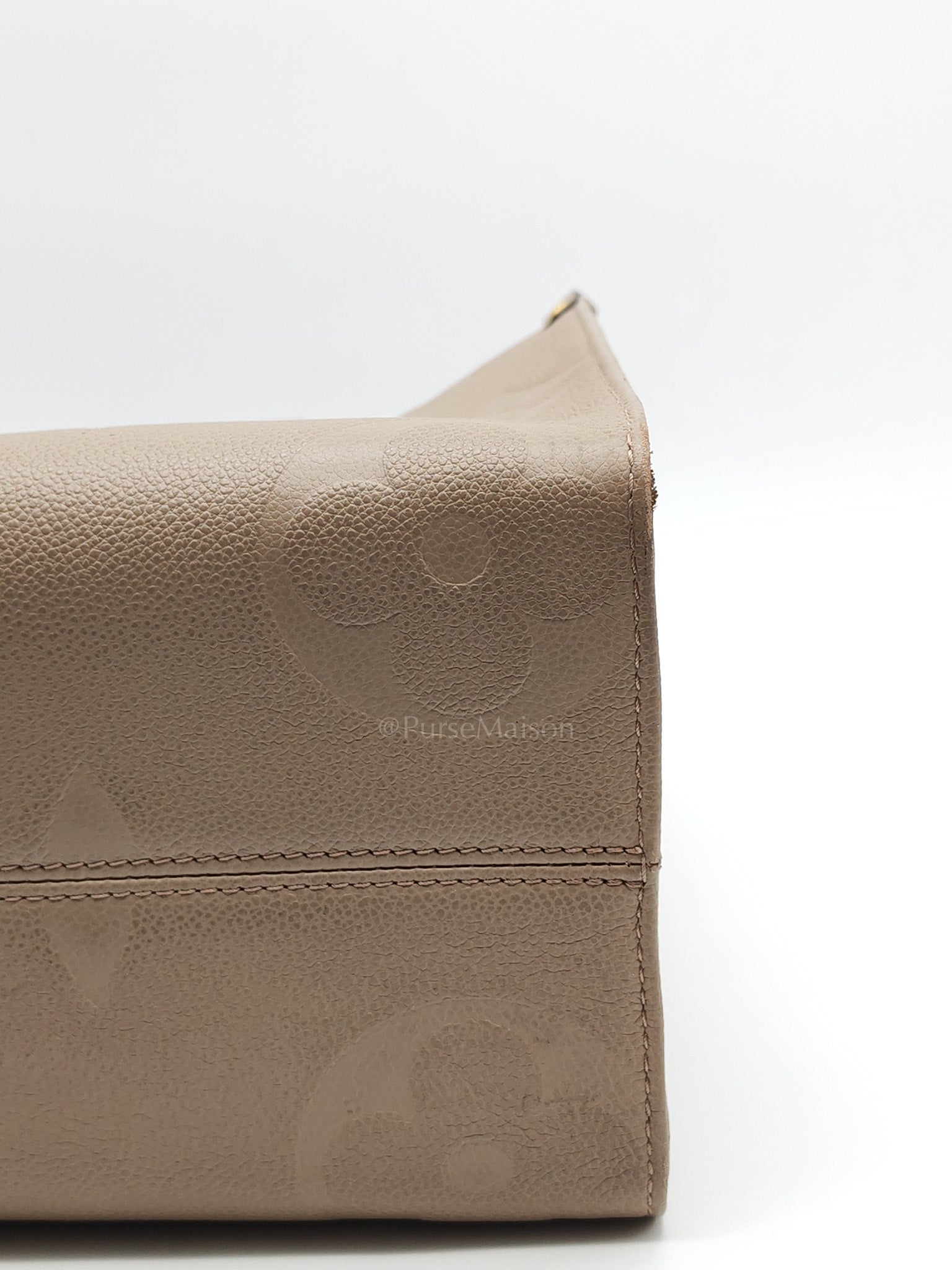 OnTheGo MM (OTG) in Beige Monogram Empriente Leather & Gold Hardware Microchip