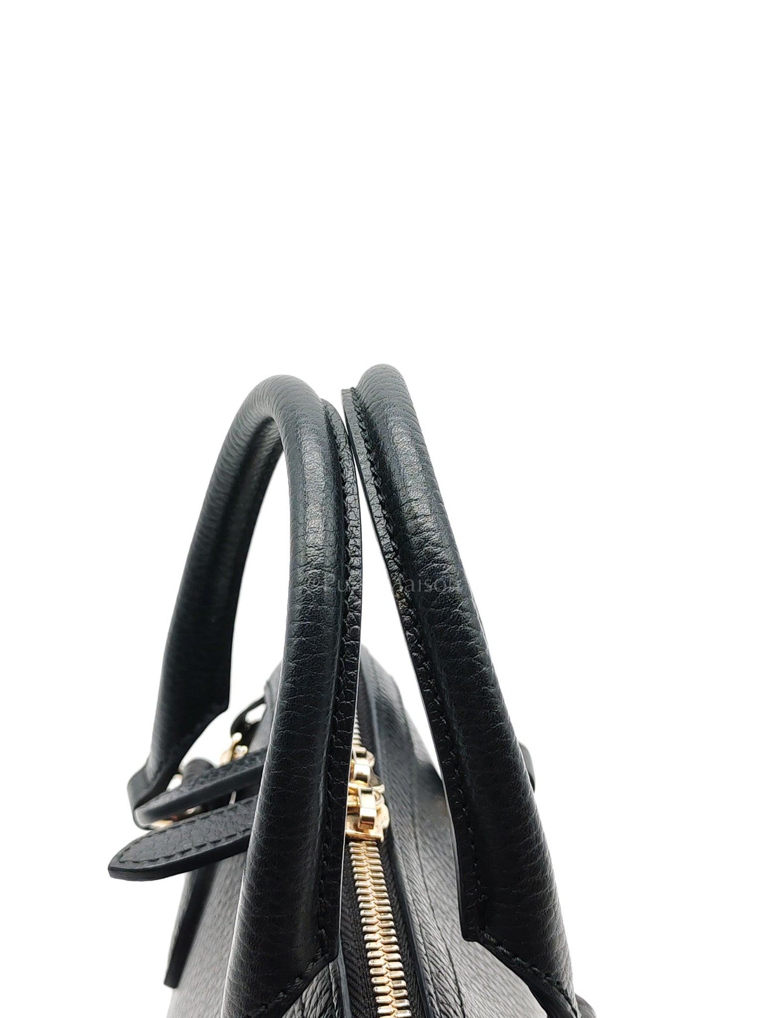 Dome Bag Small in Black GG Charm Satchel Pebbled Leather & Light Gold Hardware