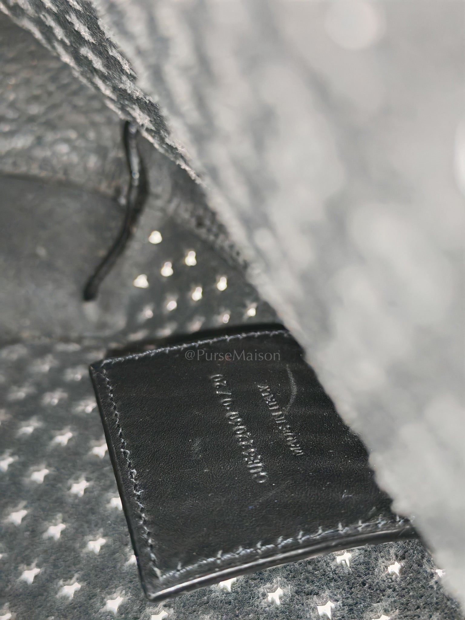 Perforated Star in Black Calfskin Leather Crossbody Bag