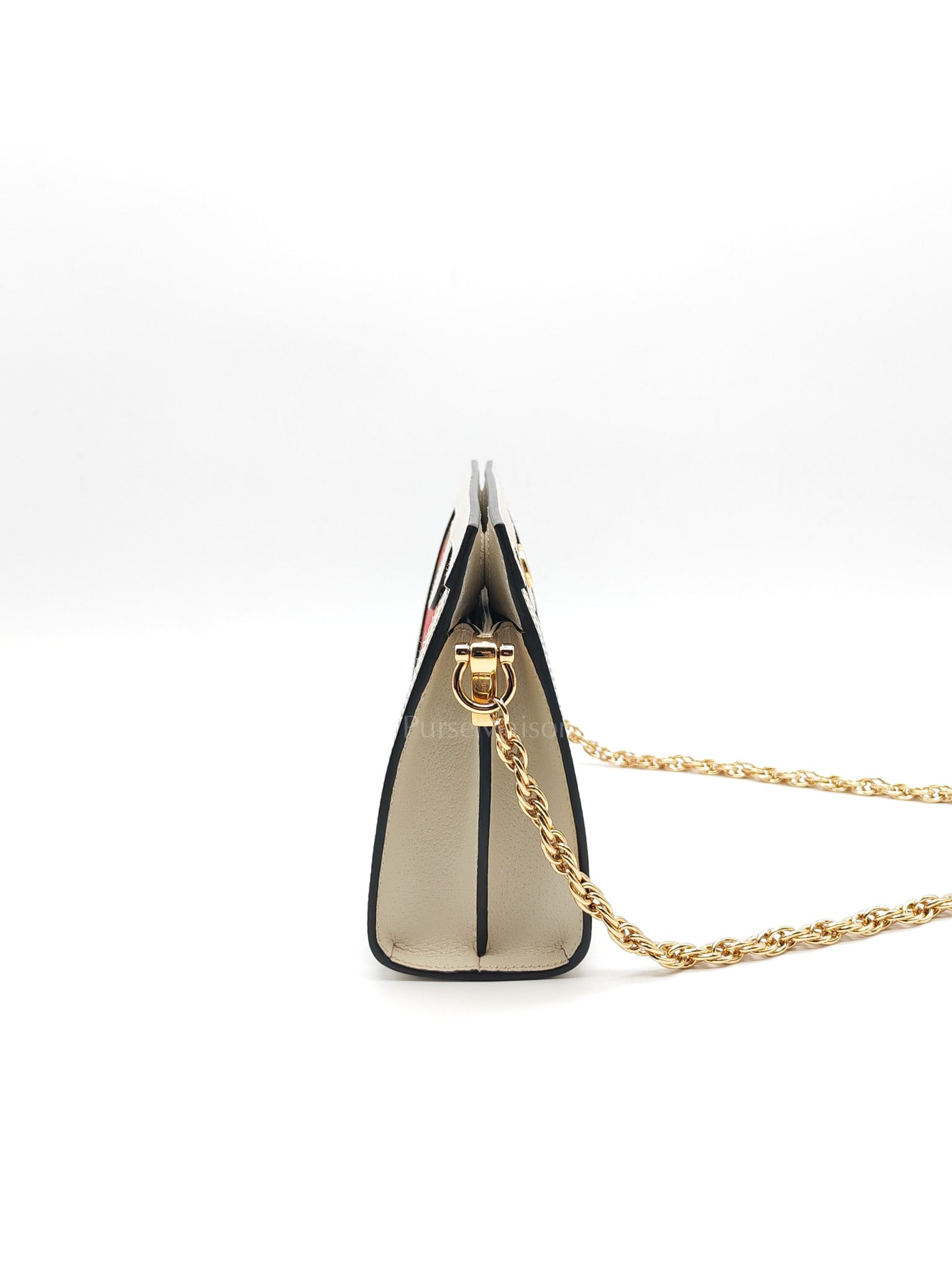 Ophidia Chain Shoulder Bag in GG Flora Coated Canvas & Gold Hardware