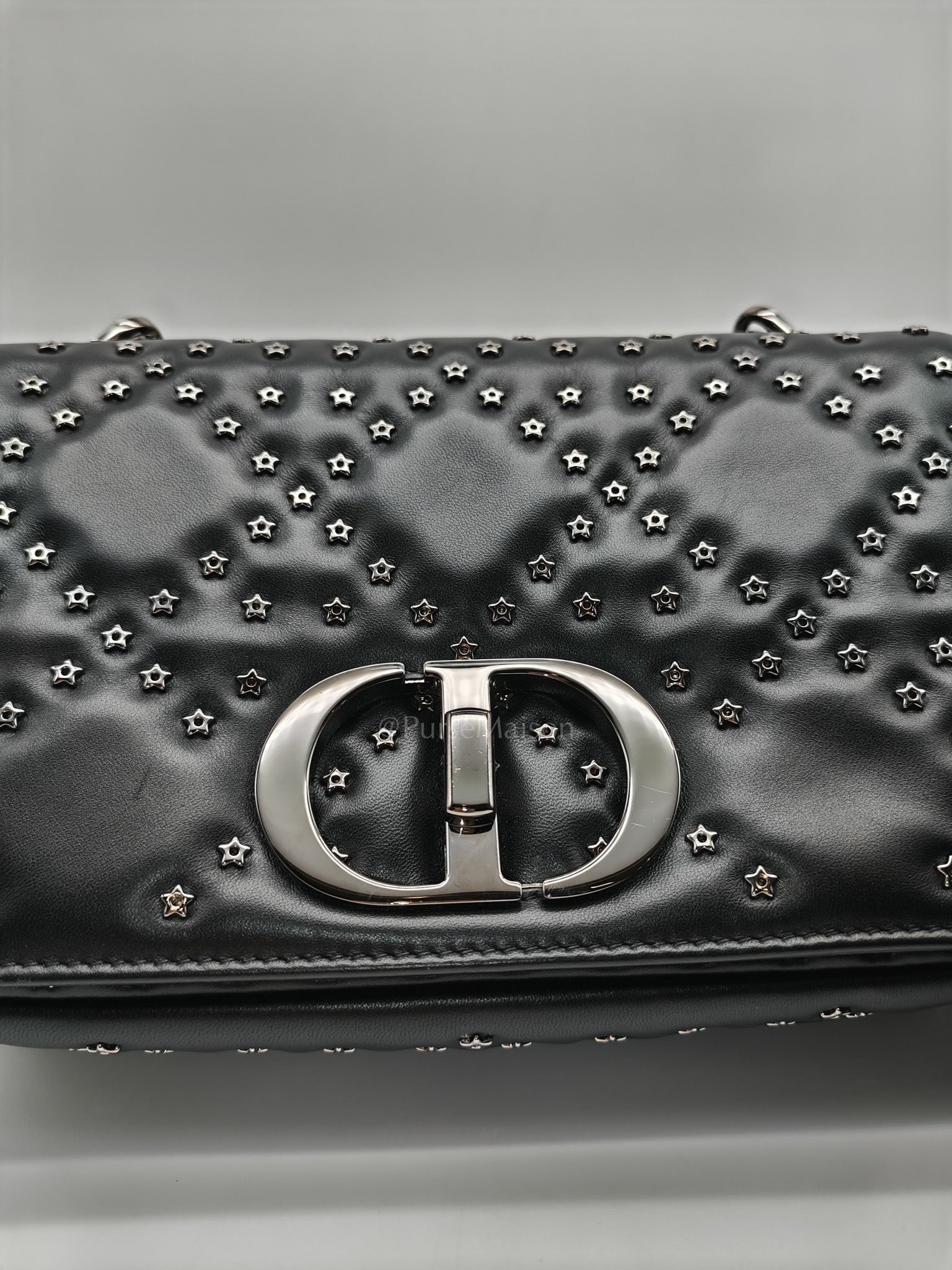 Caro Lucky Star in Black Quilted Cannage Lambskin Leather