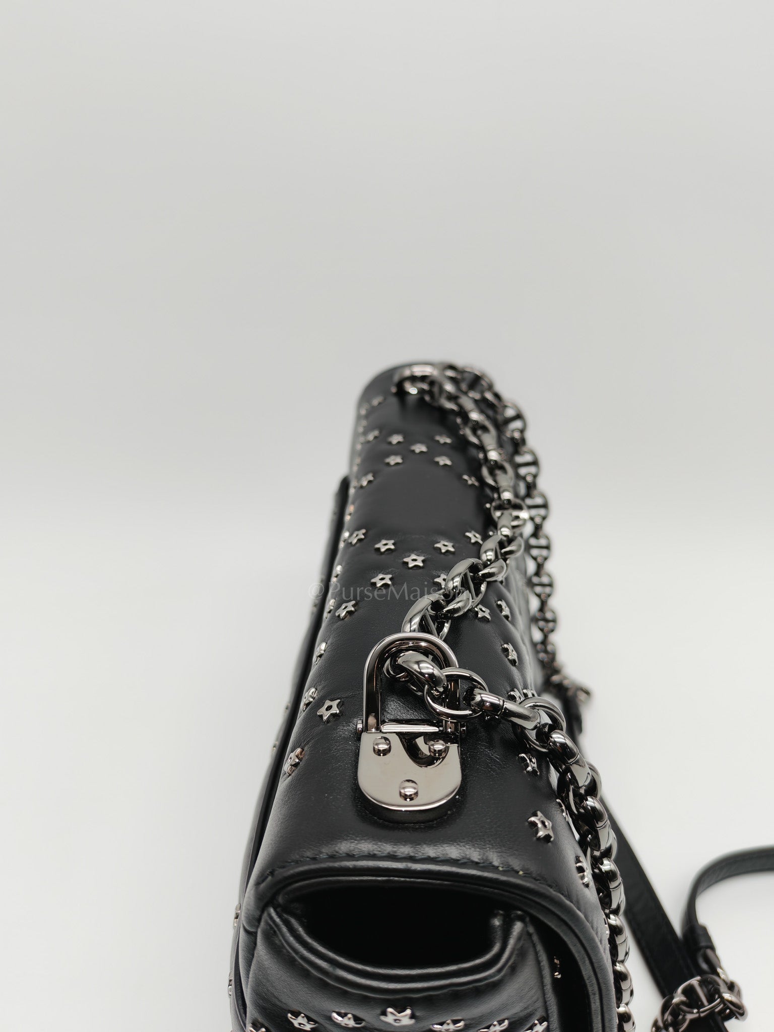 Caro Lucky Star in Black Quilted Cannage Lambskin Leather