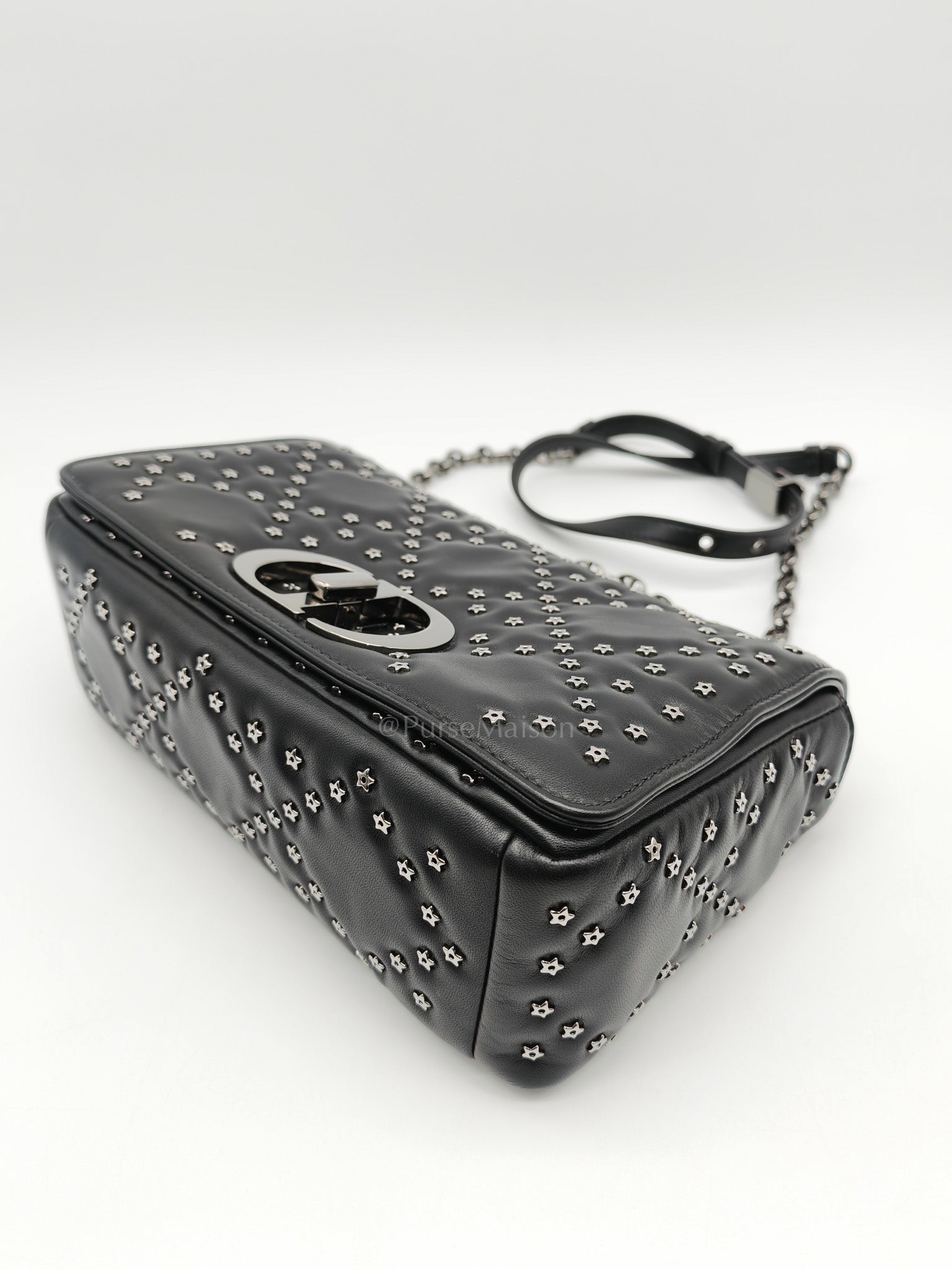 Caro Lucky Star in Black Quilted Cannage Lambskin Leather