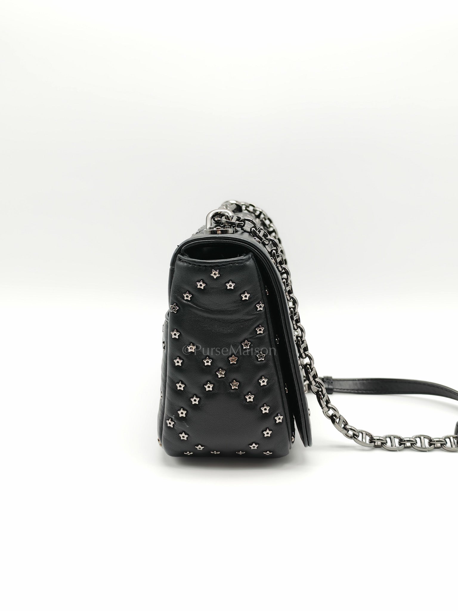 Caro Lucky Star in Black Quilted Cannage Lambskin Leather