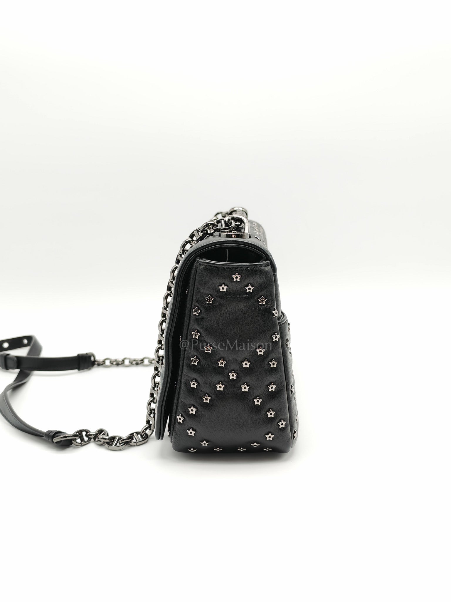 Caro Lucky Star in Black Quilted Cannage Lambskin Leather