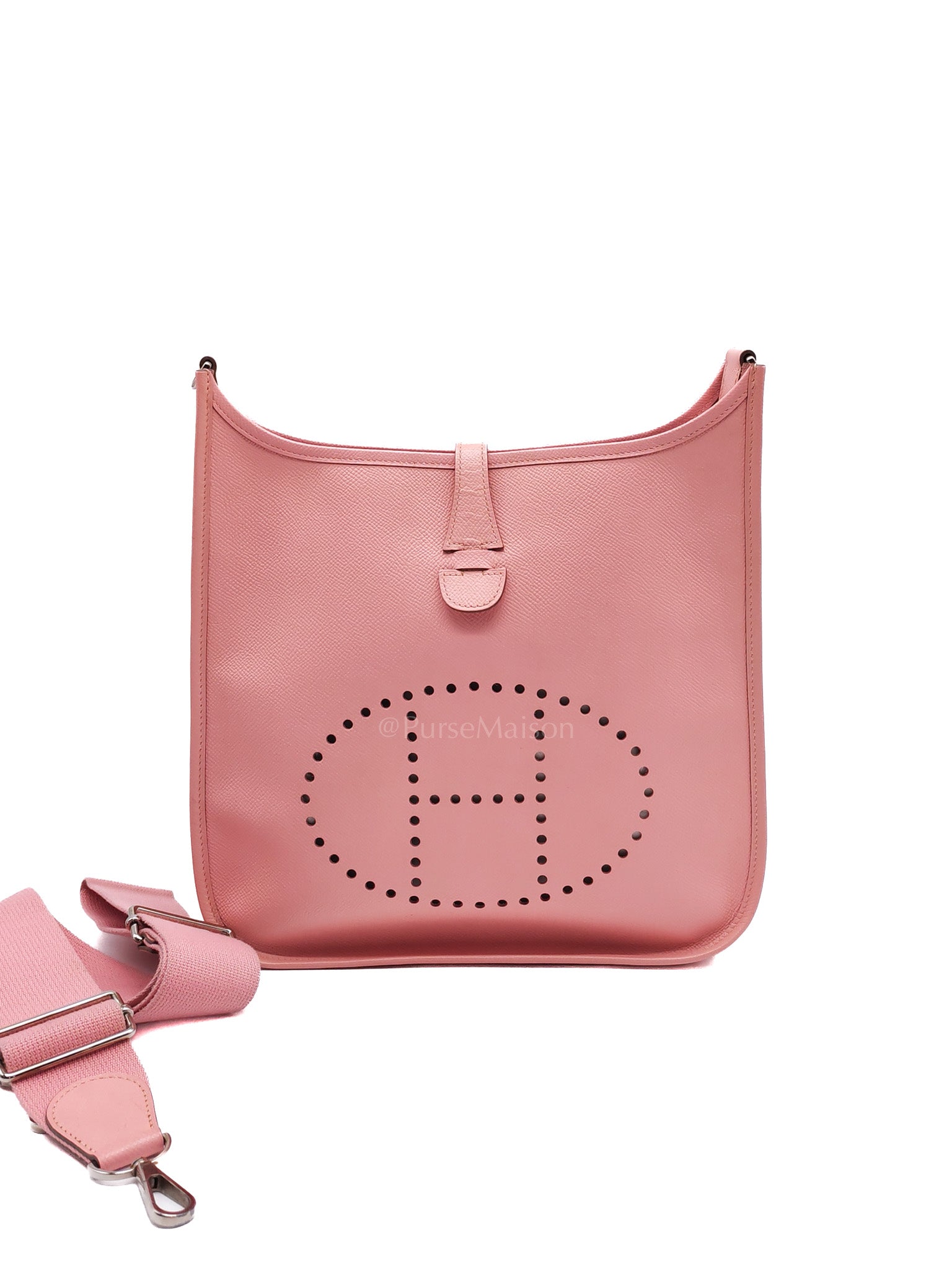 Evelyne PM in Pink Epsom Leather & Palladium Hardware Stamp T(2015)