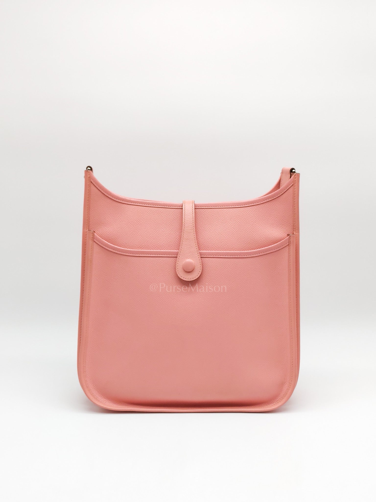 Evelyne PM in Pink Epsom Leather & Palladium Hardware Stamp T(2015)