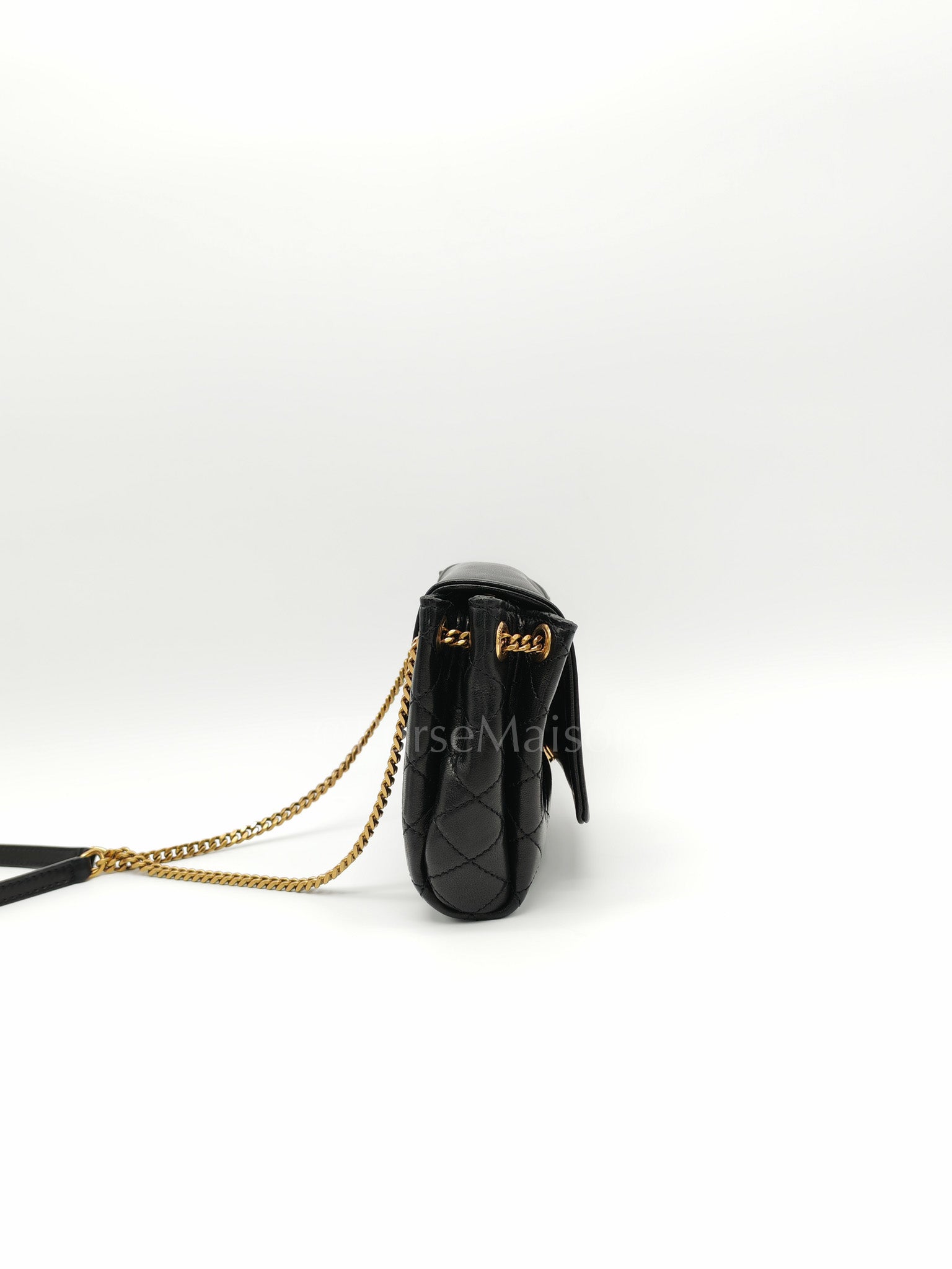 Mini Nolita Crossbody Bag in Black Agneau Leather Gold Hardware