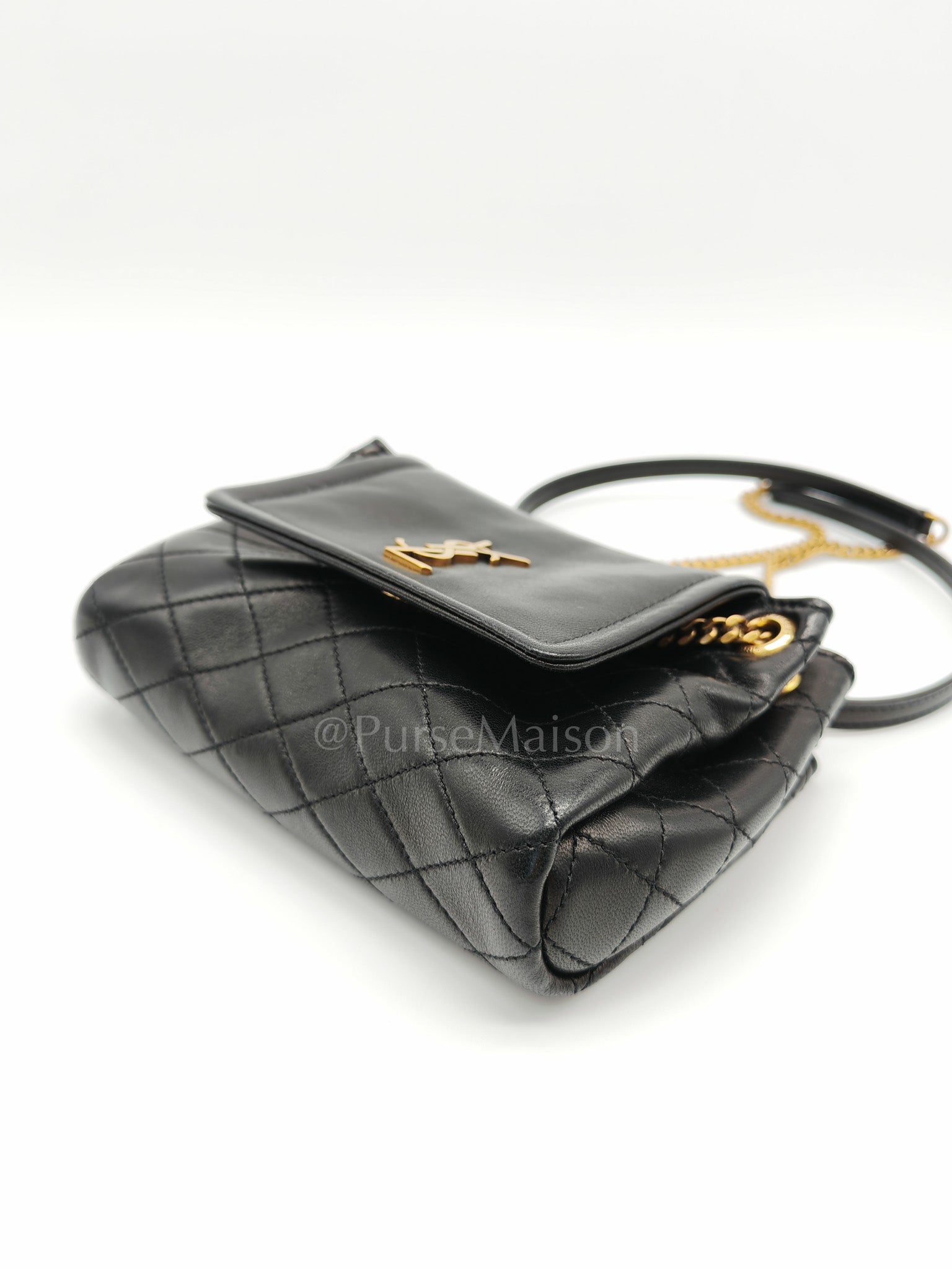 Mini Nolita Crossbody Bag in Black Agneau Leather Gold Hardware