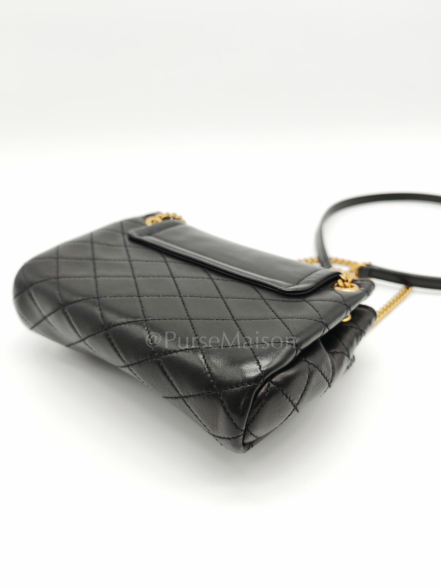 Mini Nolita Crossbody Bag in Black Agneau Leather Gold Hardware