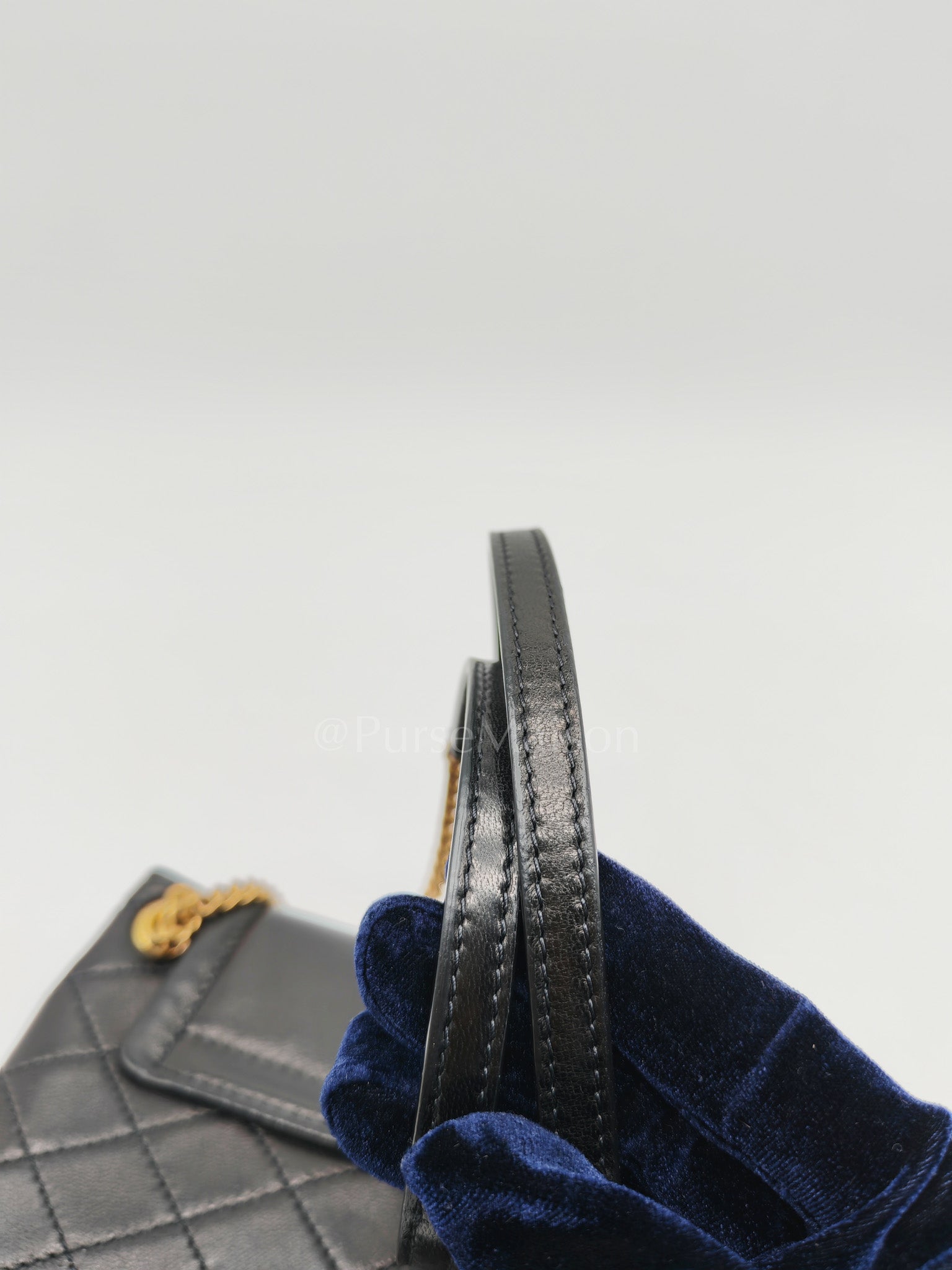 Mini Nolita Crossbody Bag in Black Agneau Leather Gold Hardware