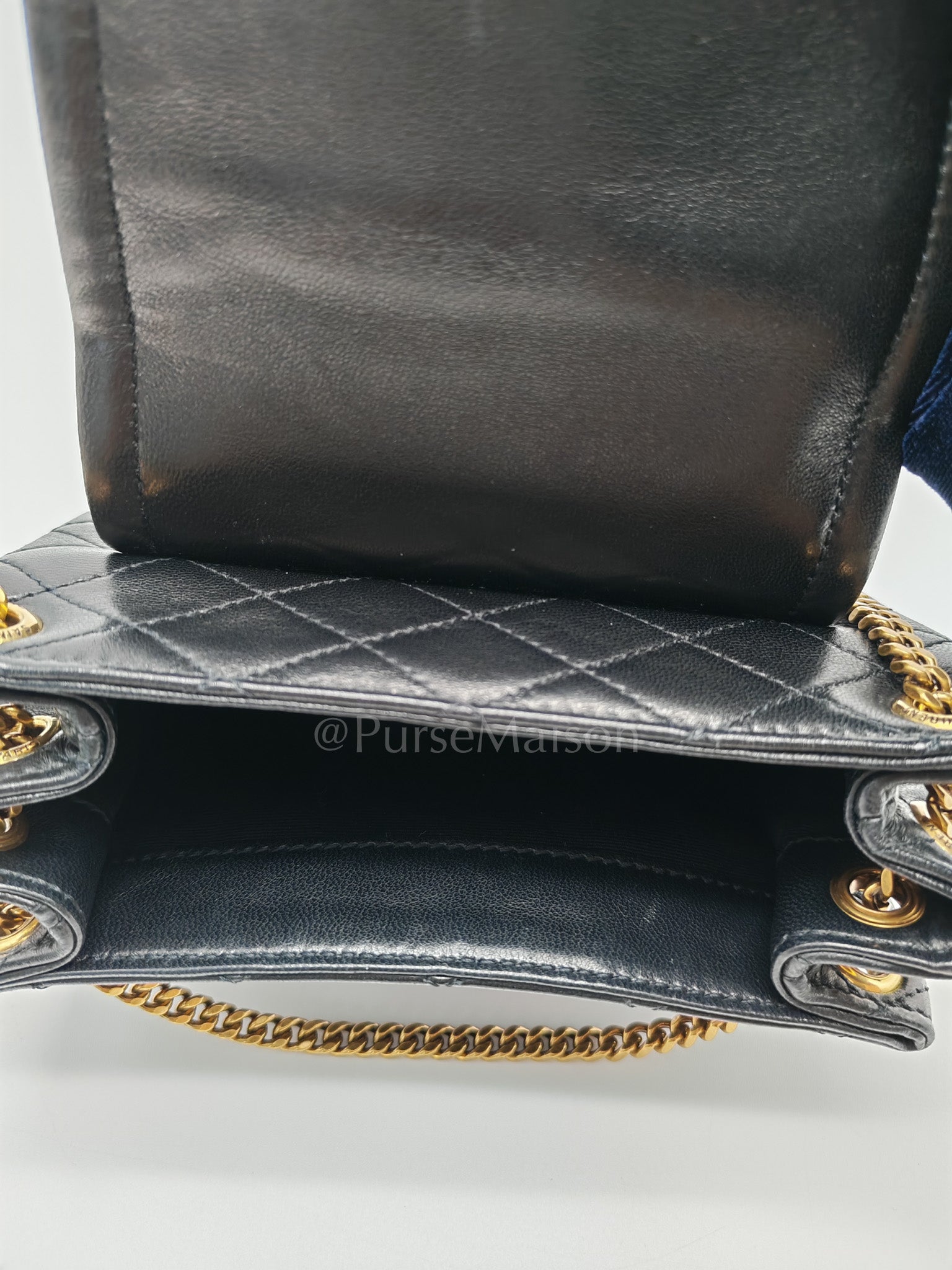 Mini Nolita Crossbody Bag in Black Agneau Leather Gold Hardware