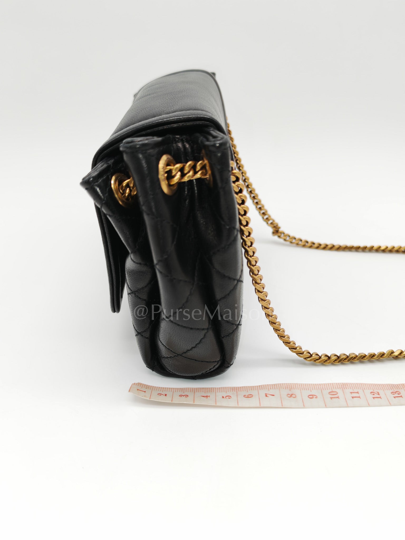 Mini Nolita Crossbody Bag in Black Agneau Leather Gold Hardware