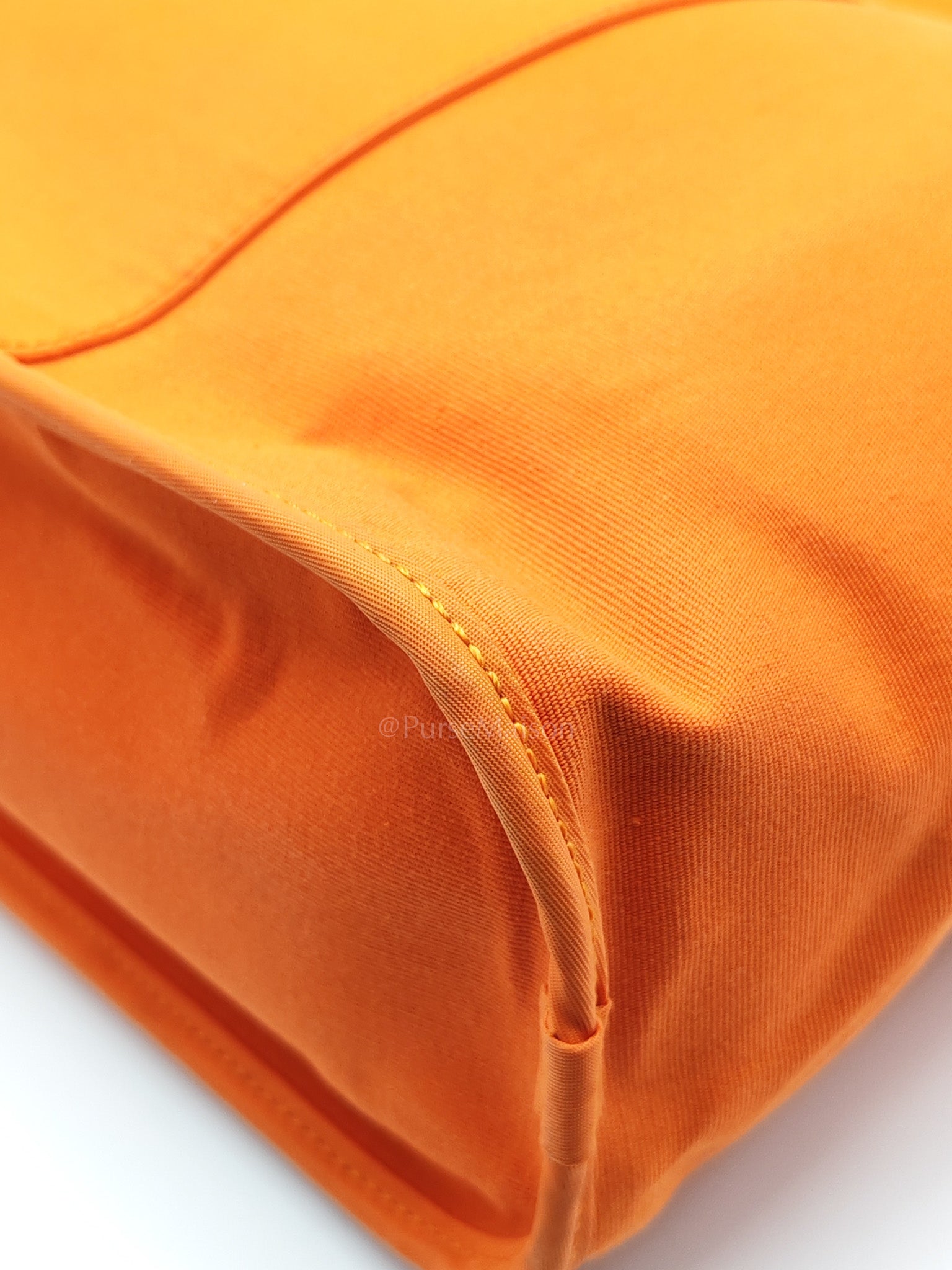 Cabag 32 Tote Bag in Orange Elan & Palladium Hardware Stamp Square P (2012) | Purse Maison Luxury Bags Shop