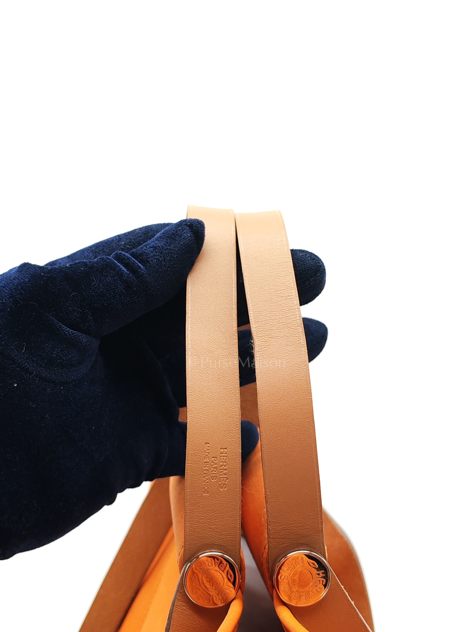Cabag 32 Tote Bag in Orange Elan & Palladium Hardware Stamp Square P (2012) | Purse Maison Luxury Bags Shop