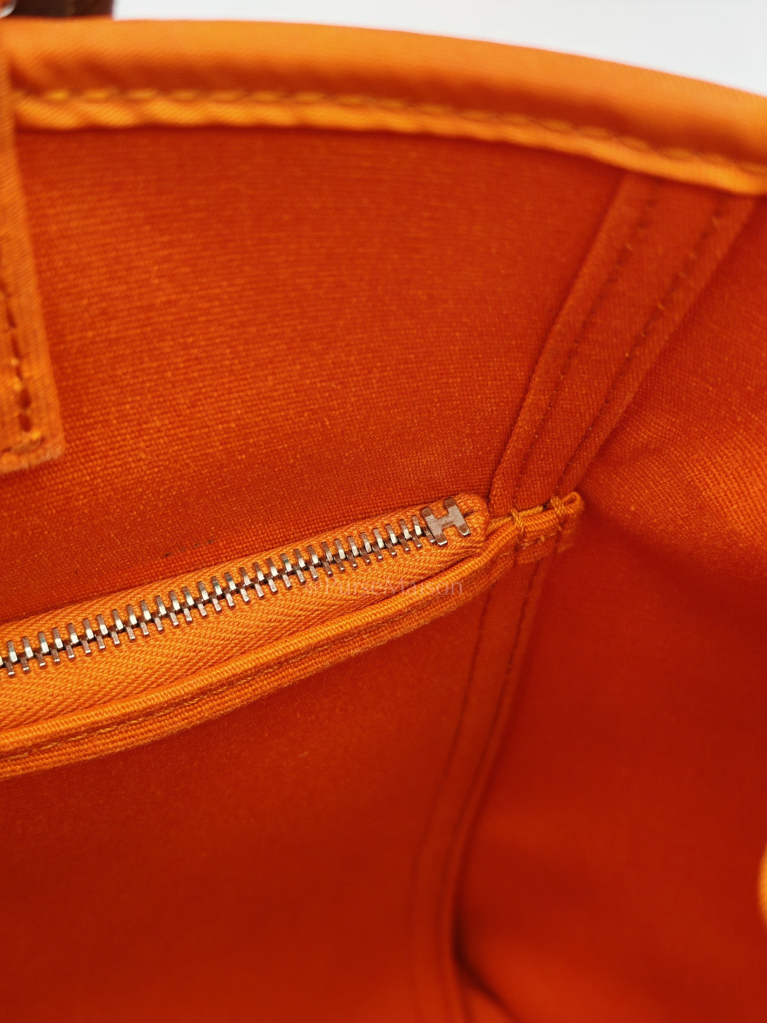 Cabag 32 Tote Bag in Orange Elan & Palladium Hardware Stamp Square P (2012) | Purse Maison Luxury Bags Shop