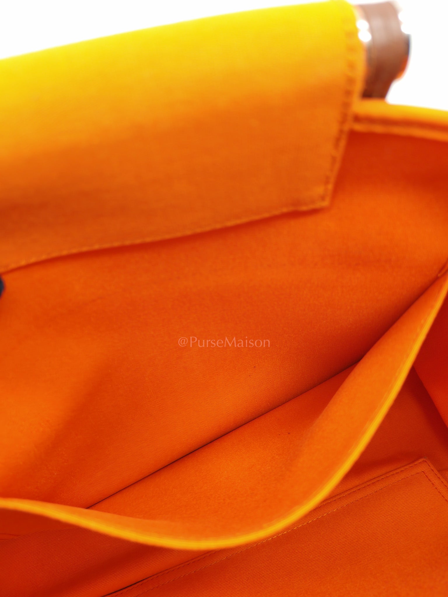 Cabag 32 Tote Bag in Orange Elan & Palladium Hardware Stamp Square P (2012) | Purse Maison Luxury Bags Shop