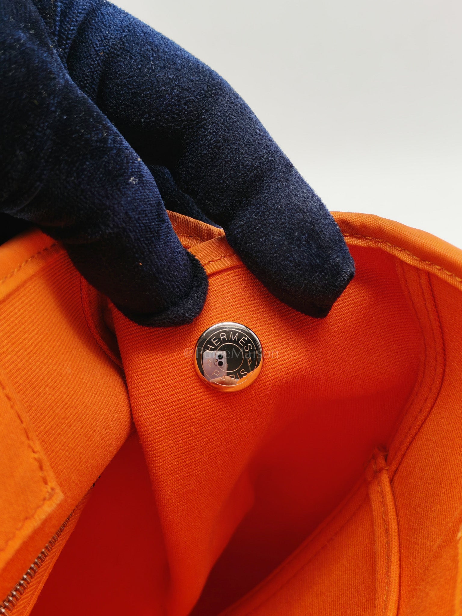 Cabag 32 Tote Bag in Orange Elan & Palladium Hardware Stamp Square P (2012) | Purse Maison Luxury Bags Shop