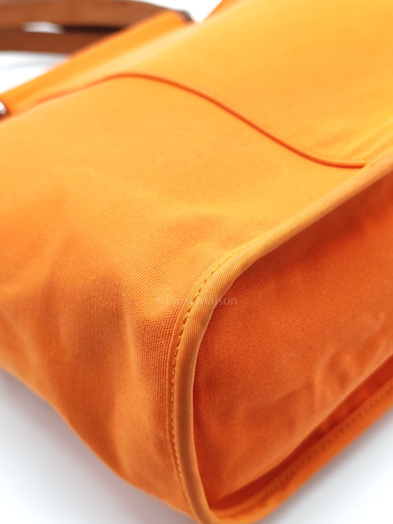 Cabag 32 Tote Bag in Orange Elan & Palladium Hardware Stamp Square P (2012) | Purse Maison Luxury Bags Shop