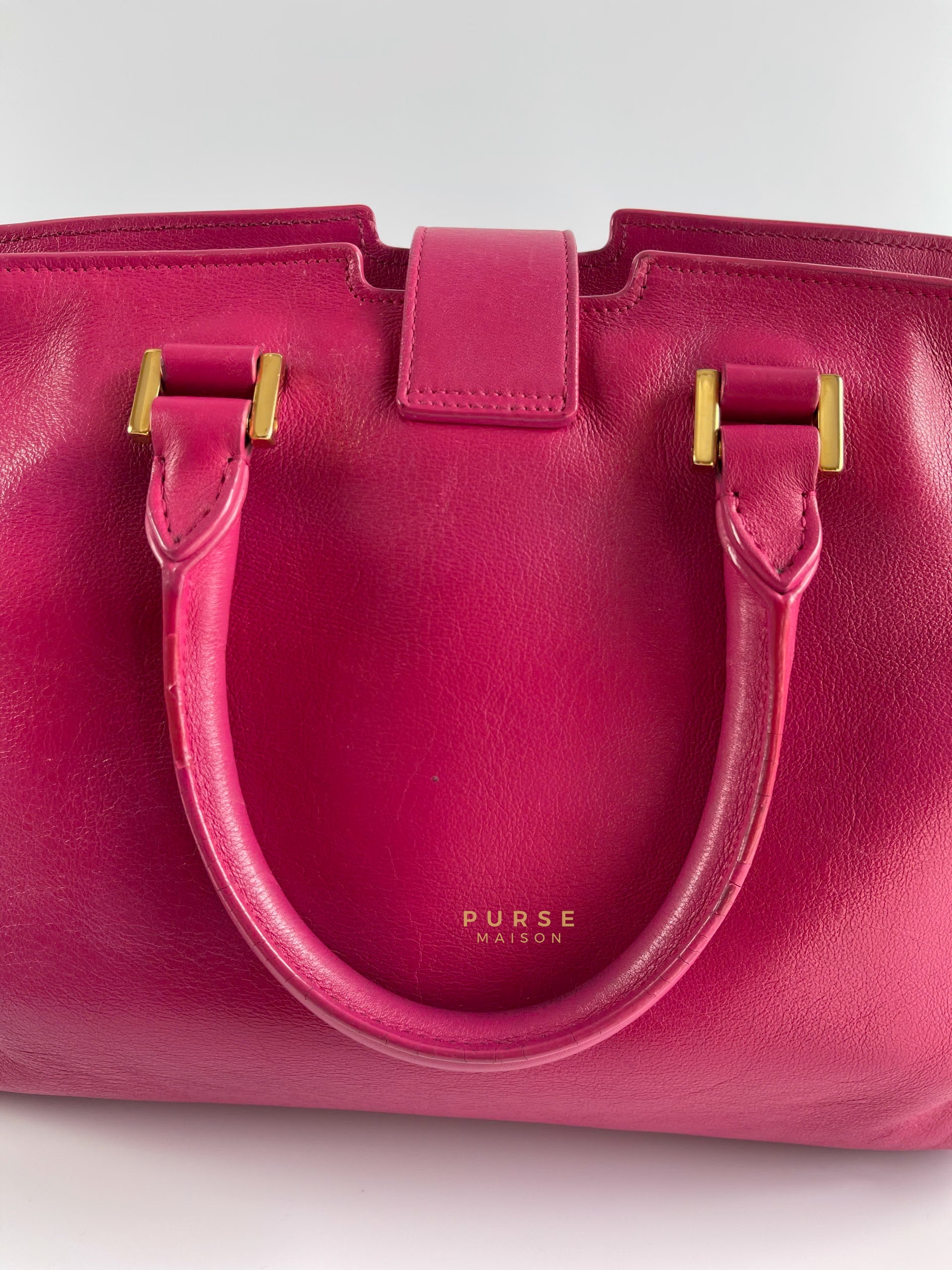 Cabas Chyc Classic Y Small in Fuchia Calfskin Leather | Purse Maison Luxury Bags Shop