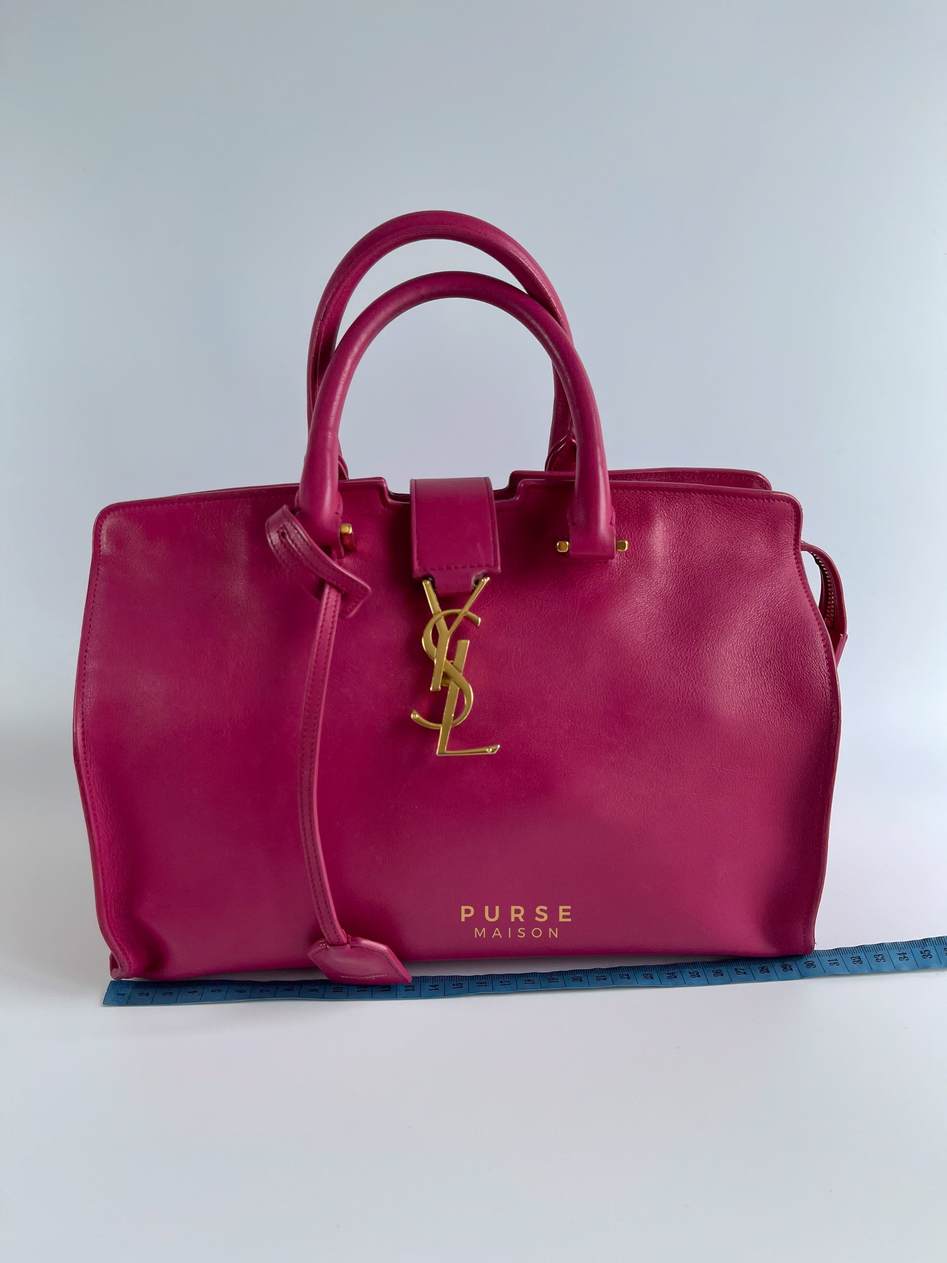 Cabas Chyc Classic Y Small in Fuchia Calfskin Leather | Purse Maison Luxury Bags Shop