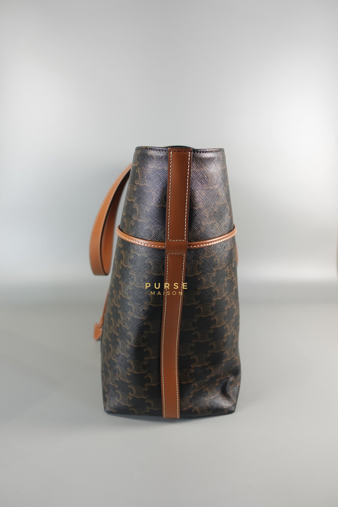 Cabas Drawstring in Triomphe Canvas and Calfskin Leather | Purse Maison Luxury Bags Shop