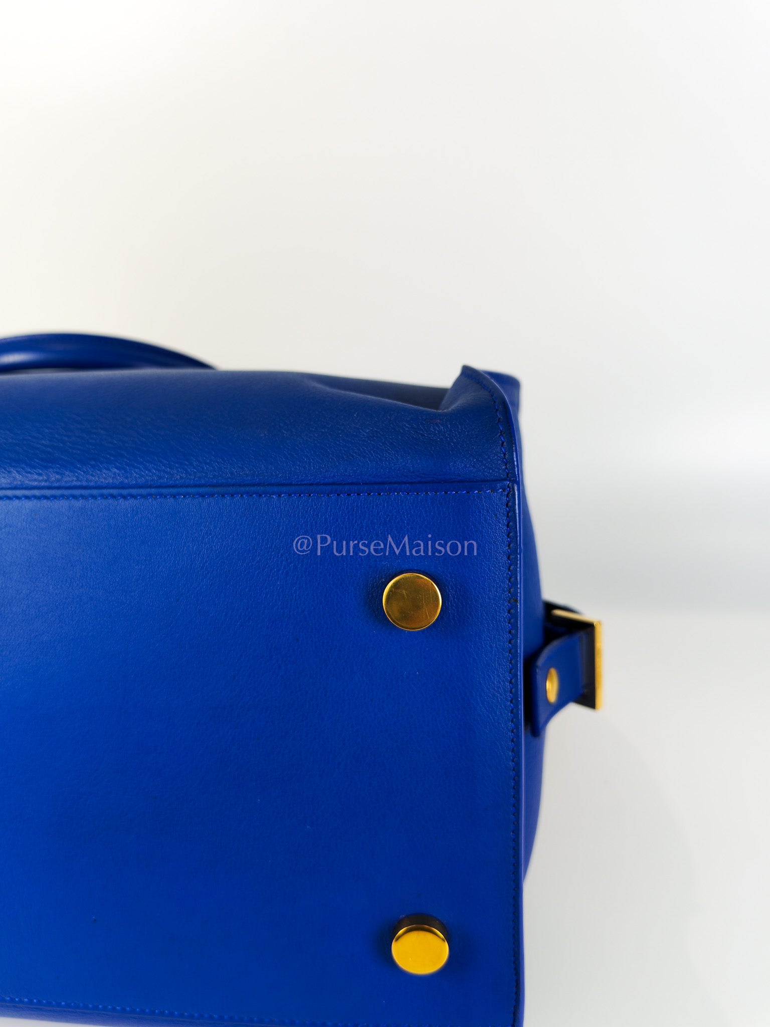 Cabas Handbag Large in Blue Calfskin Leather | Purse Maison Luxury Bags Shop