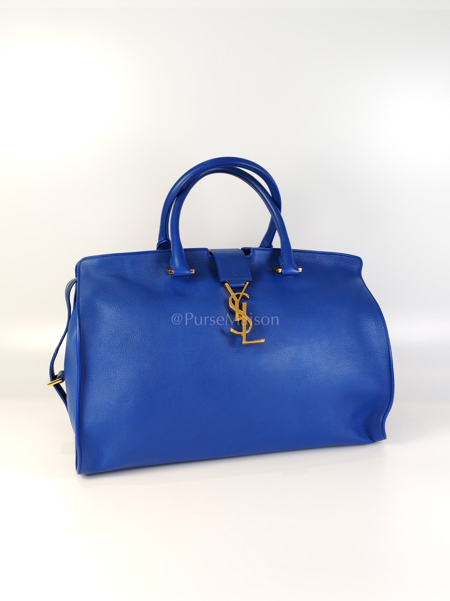 Cabas Handbag Large in Blue Calfskin Leather | Purse Maison Luxury Bags Shop