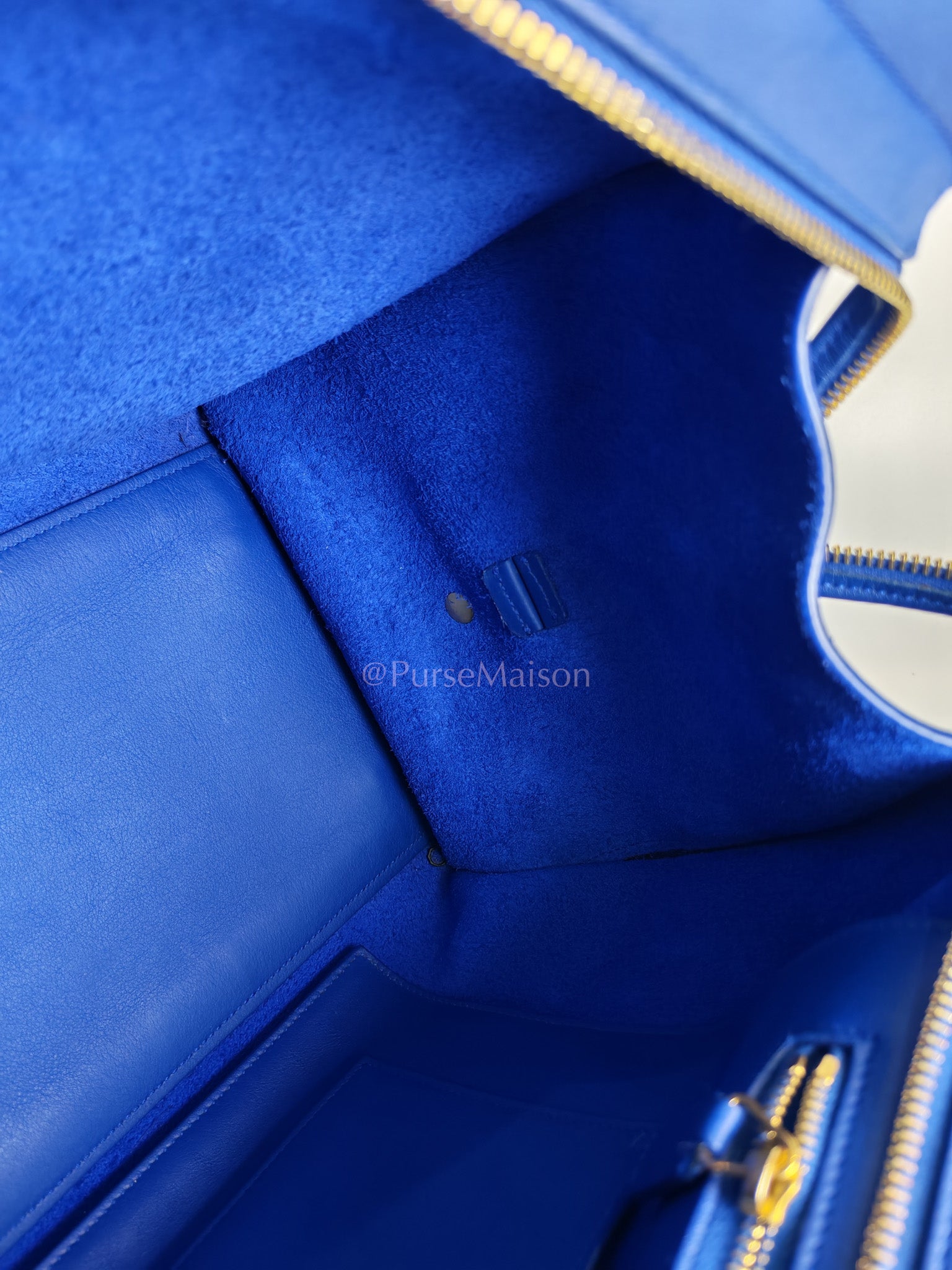 Cabas Handbag Large in Blue Calfskin Leather | Purse Maison Luxury Bags Shop