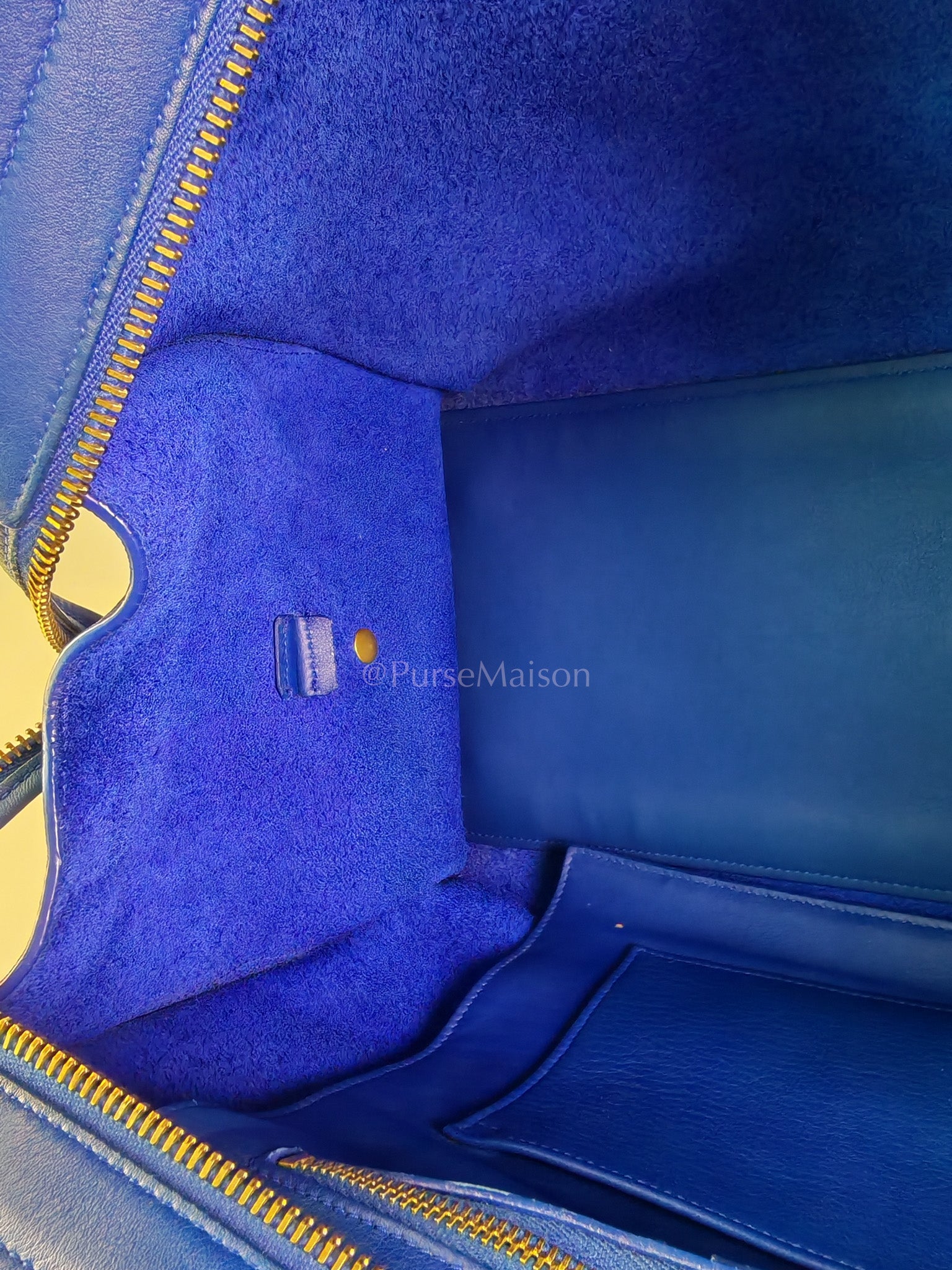 Cabas Handbag Large in Blue Calfskin Leather | Purse Maison Luxury Bags Shop