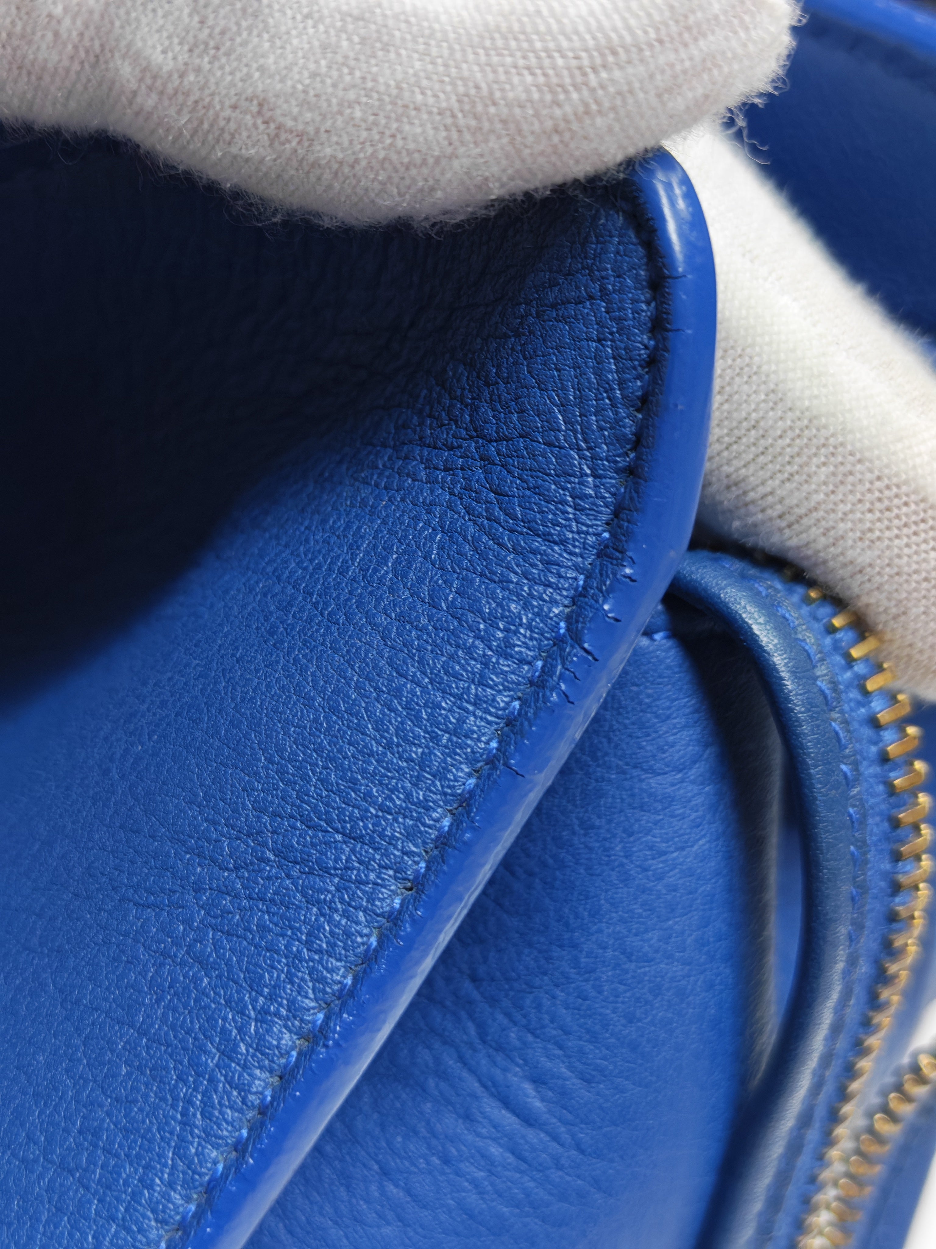 Cabas Handbag Large in Blue Calfskin Leather | Purse Maison Luxury Bags Shop