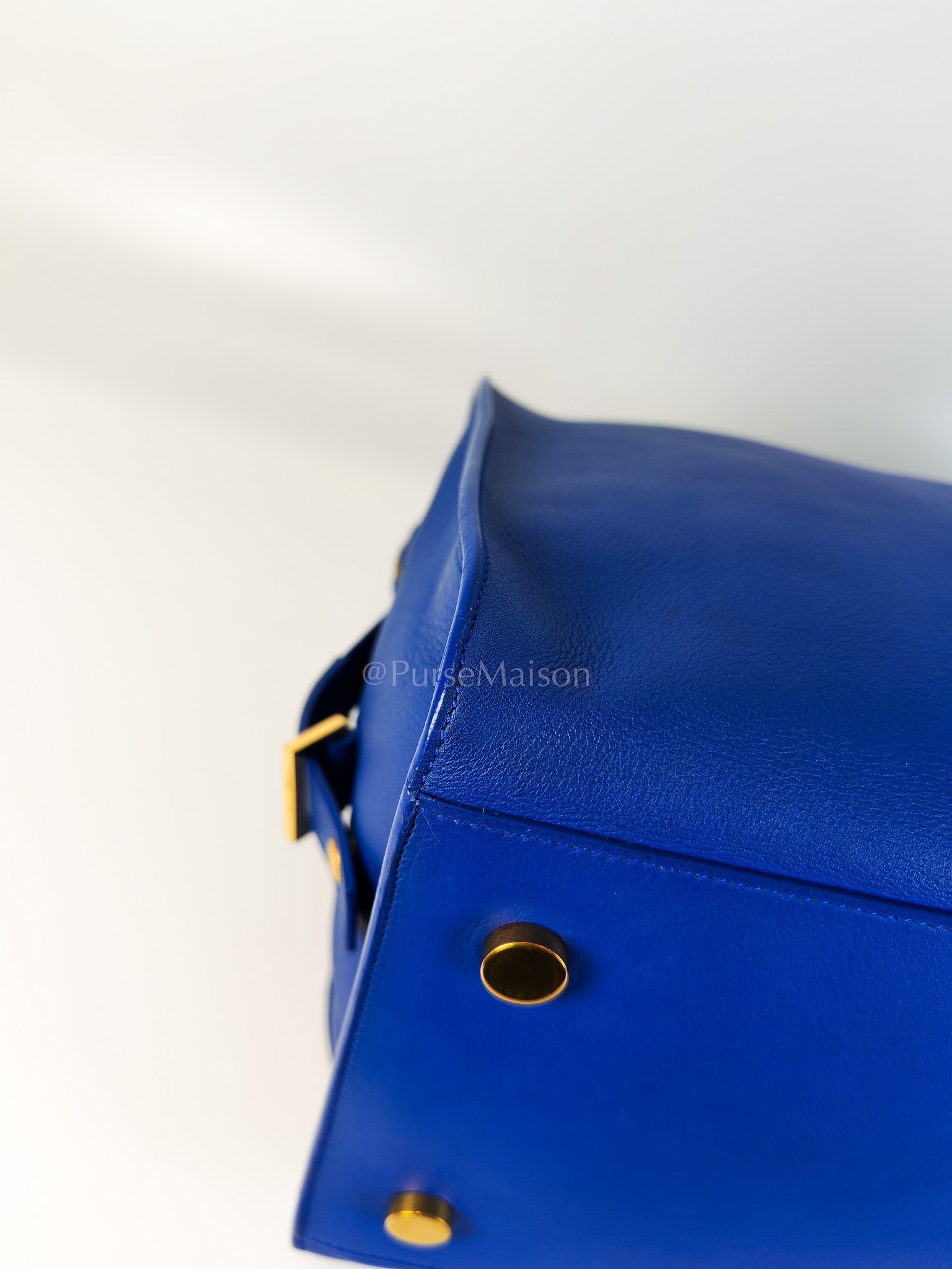 Cabas Handbag Large in Blue Calfskin Leather | Purse Maison Luxury Bags Shop