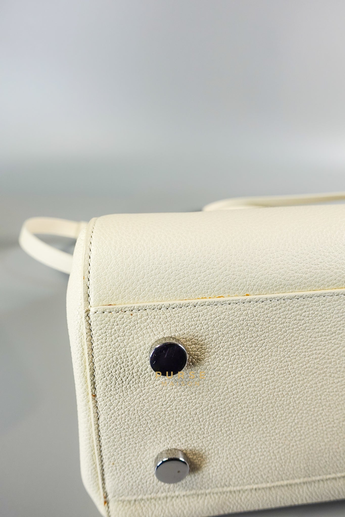 Cabas Rive Gauche White Leather Satchel Bag | Purse Maison Luxury Bags Shop