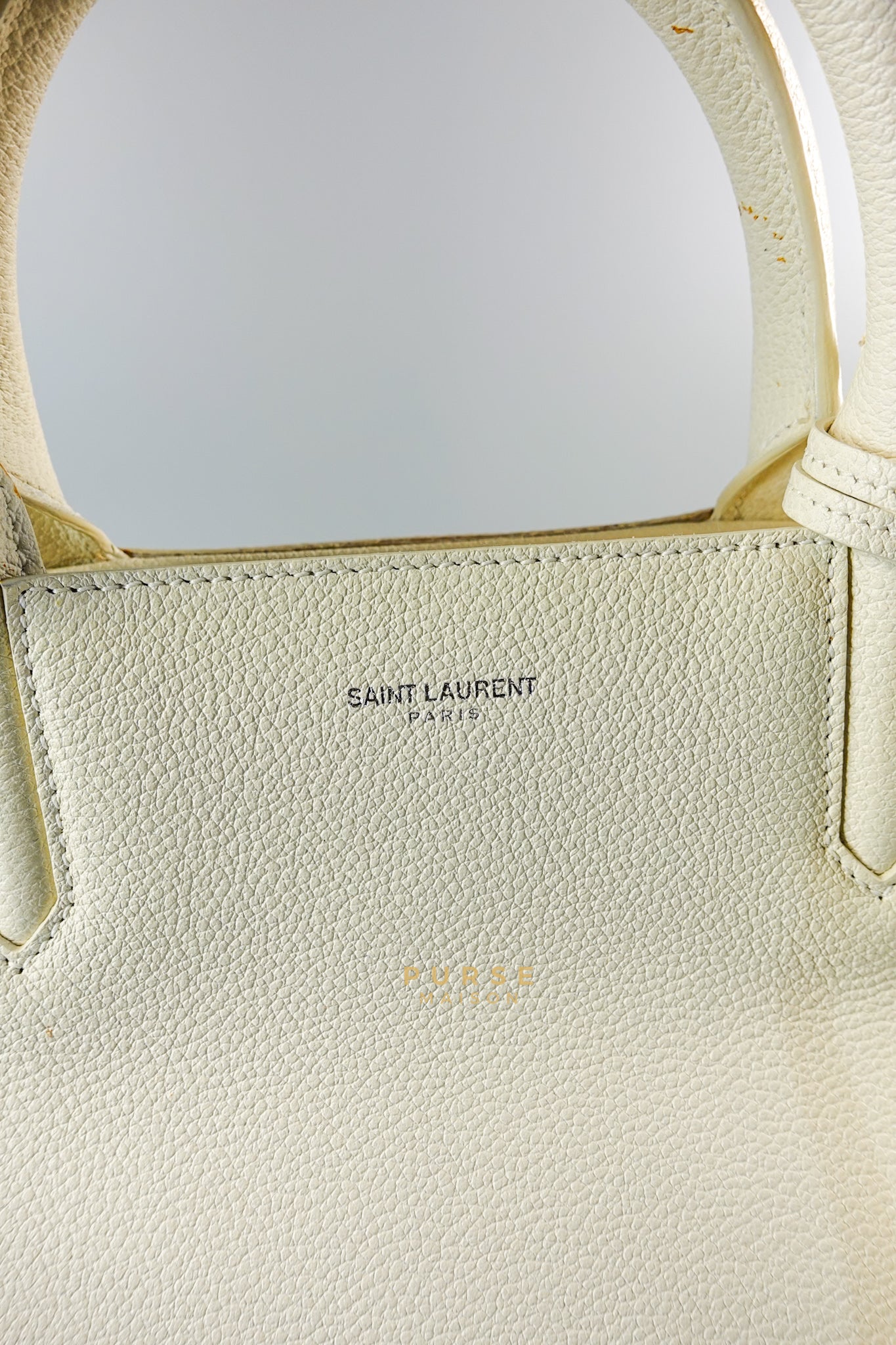 Cabas Rive Gauche White Leather Satchel Bag | Purse Maison Luxury Bags Shop