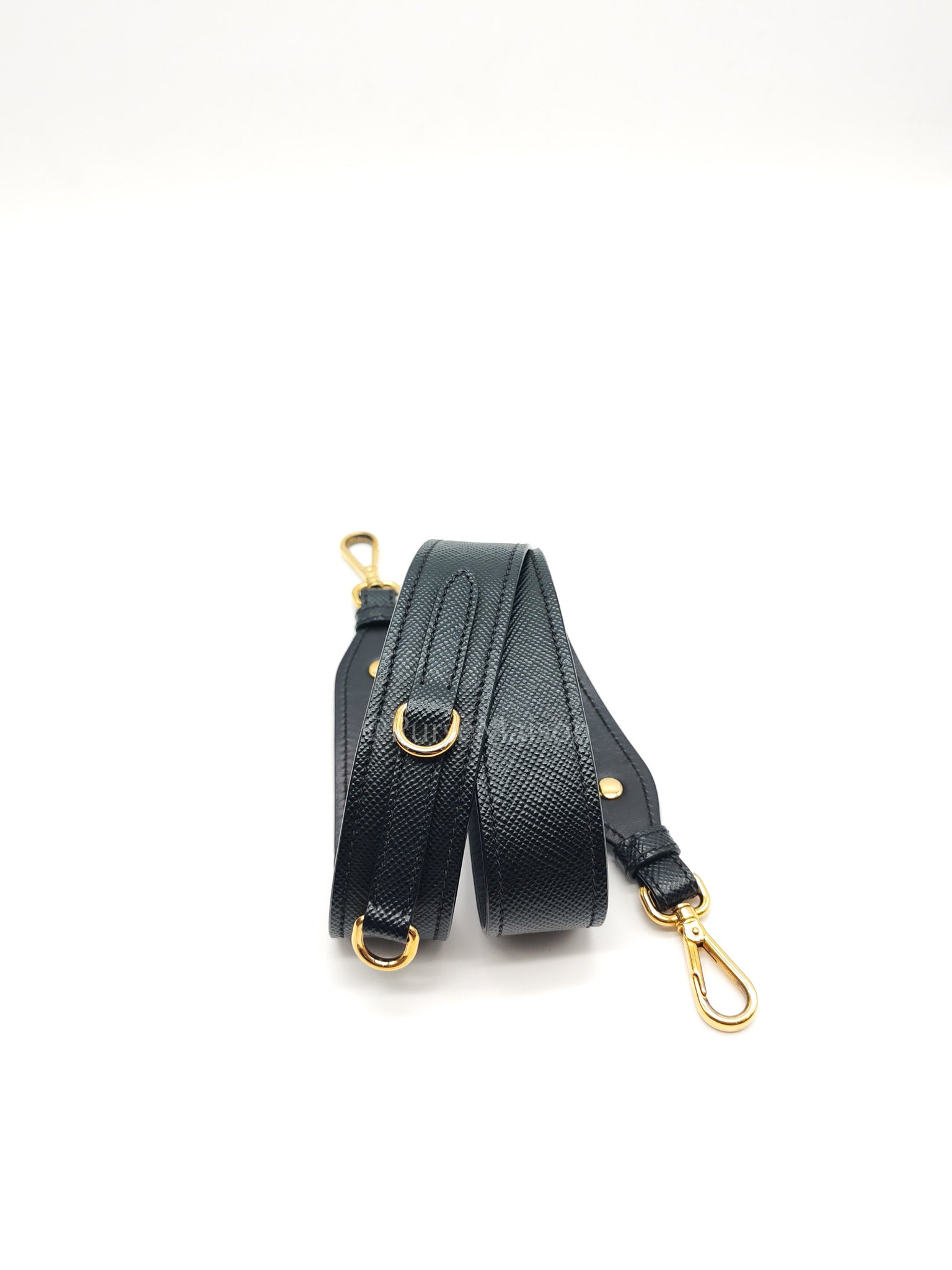 1BA156 Monochrome Bag Small in Black Saffiano Cuir Leater Gold Hardware