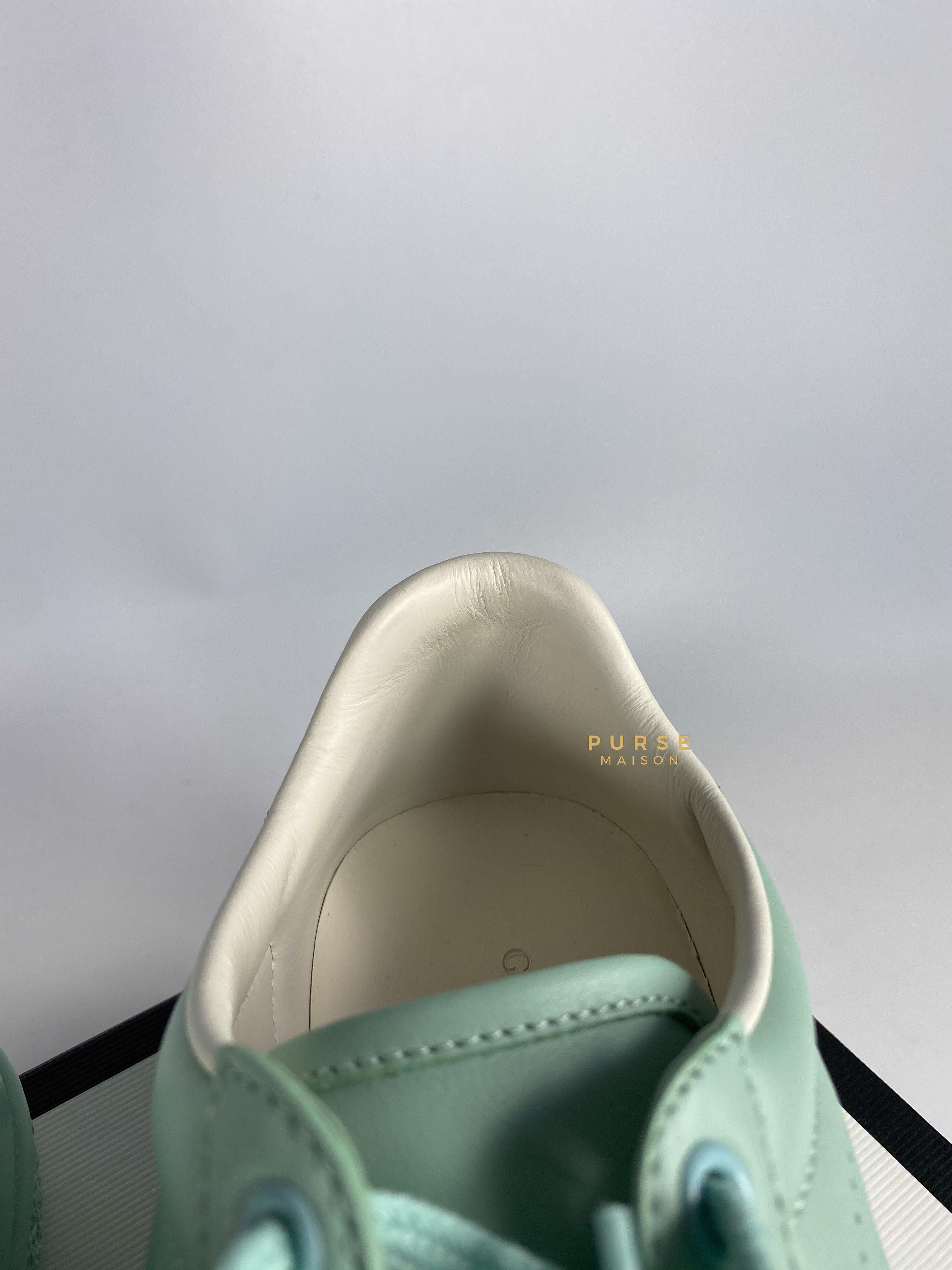 Gucci Calfskin Interlocking G Perforated Ace Sneakers (Water Green) Size 37 (25cm) | Purse Maison Luxury Bags Shop