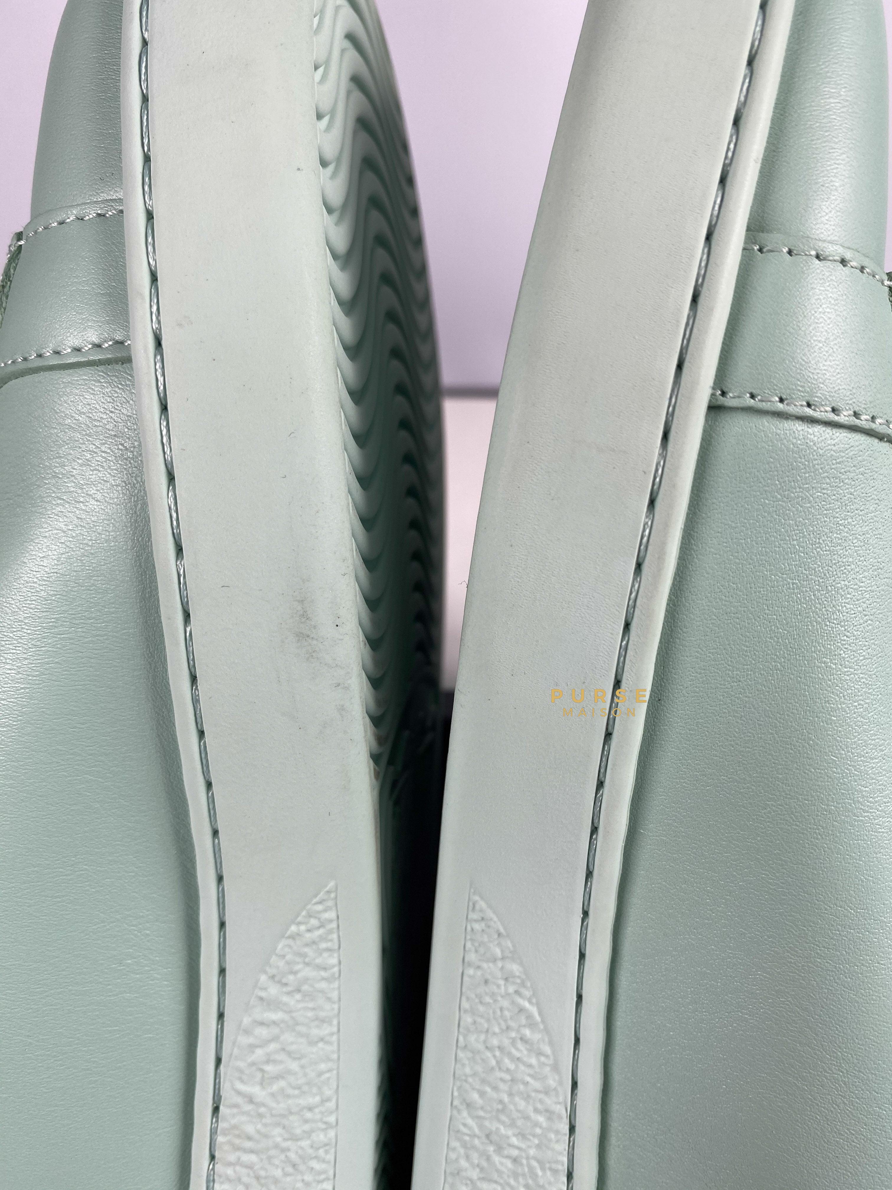 Gucci Calfskin Interlocking G Perforated Ace Sneakers (Water Green) Size 37 (25cm) | Purse Maison Luxury Bags Shop