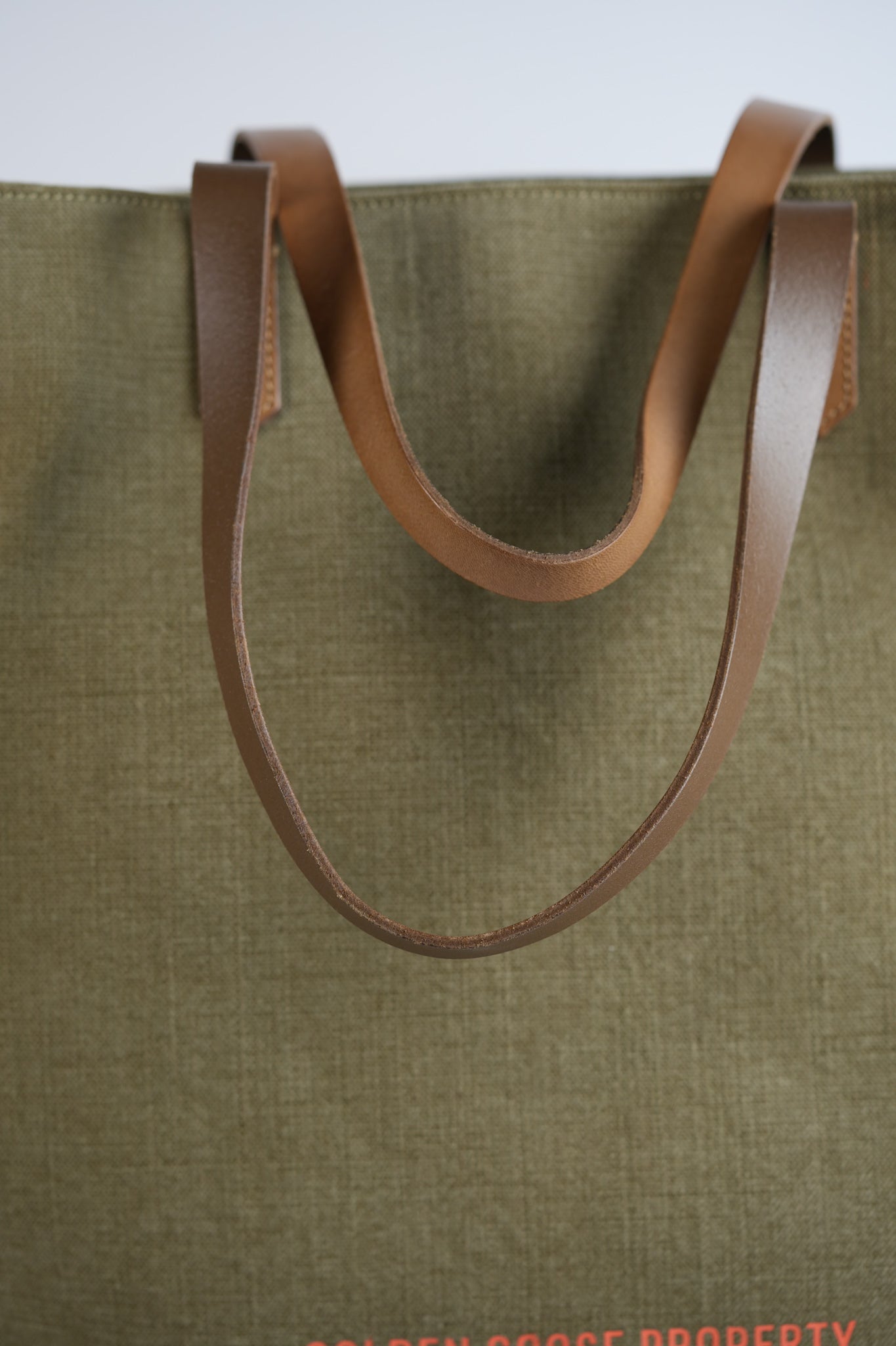 California Bag North South “Golden Goose Property” in Lichen Green/Brown/Orange Size U | Purse Maison Luxury Bags Shop