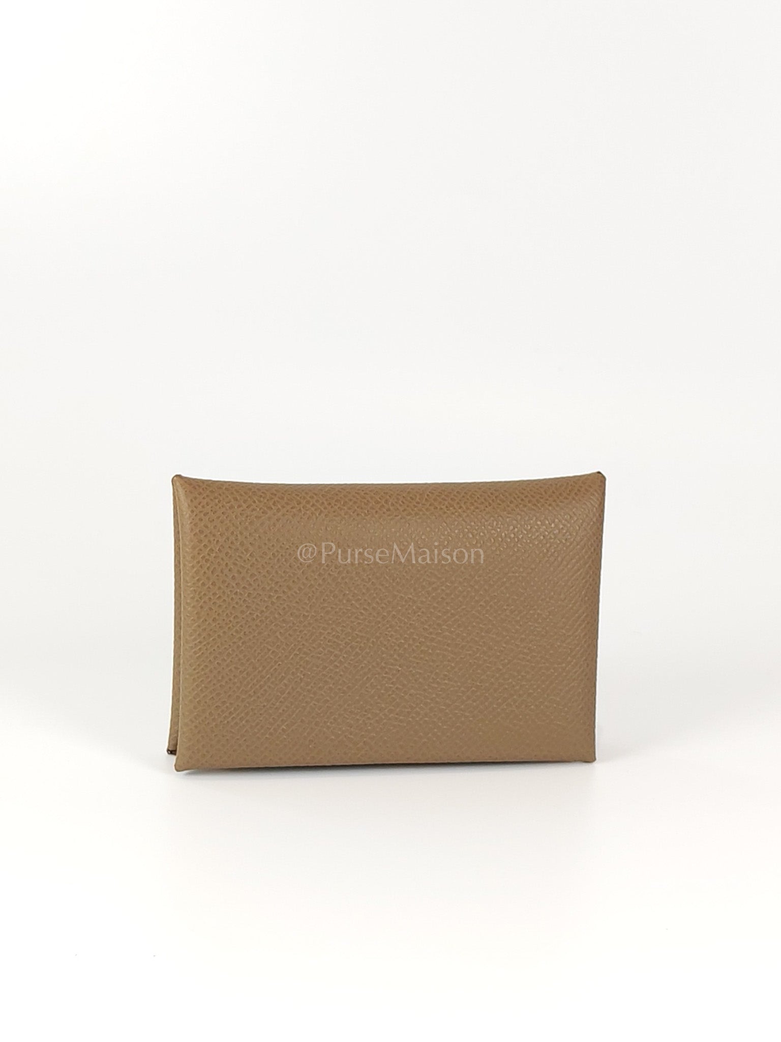 Calvi Card Holder in Etoupe Epsom Leather Stamp W(2024) | Purse Maison Luxury Bags Shop