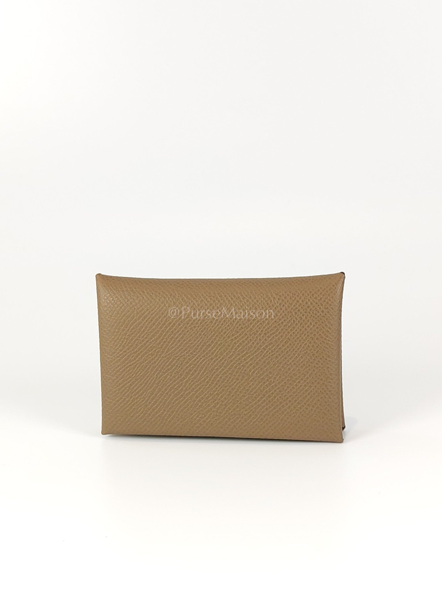 Calvi Card Holder in Etoupe Epsom Leather Stamp W(2024) | Purse Maison Luxury Bags Shop