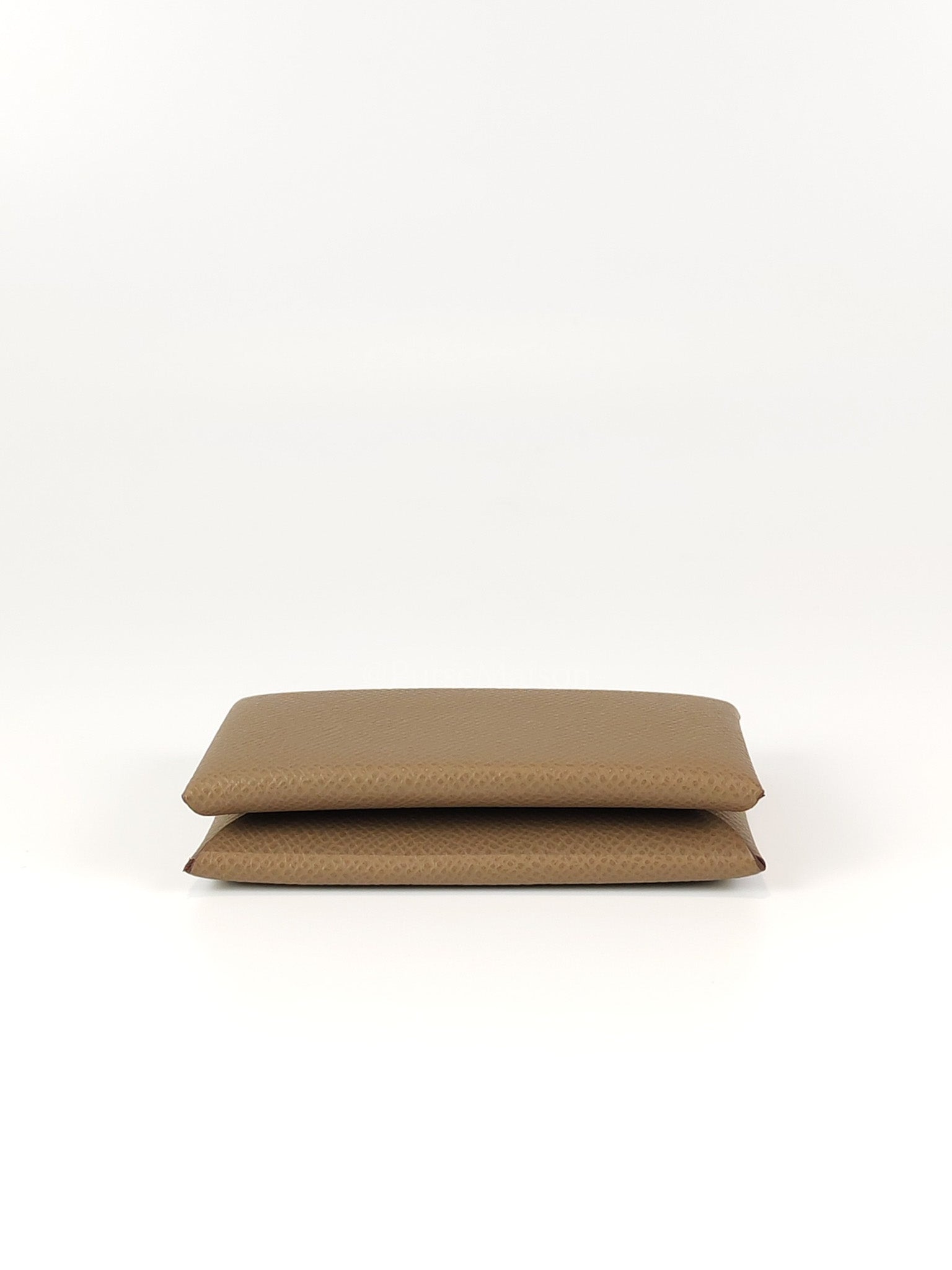 Calvi Card Holder in Etoupe Epsom Leather Stamp W(2024) | Purse Maison Luxury Bags Shop